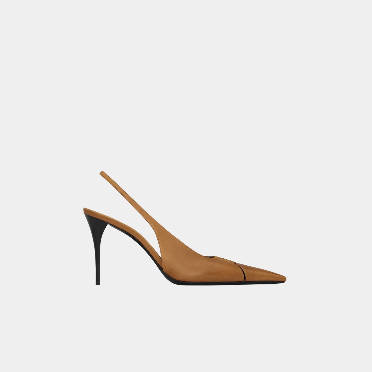 Yves Saint Laurent Babylone Breteuil Slingback Pumps Smooth Leather, Macadamia, Side