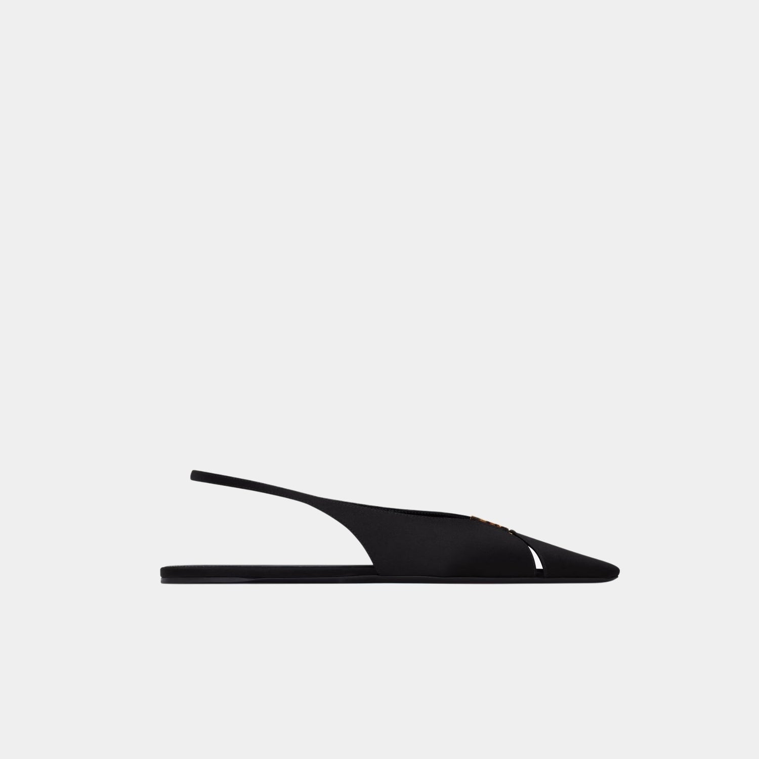 Yves Saint Laurent Babylone Slingback Flats In Satin Crepe, Side