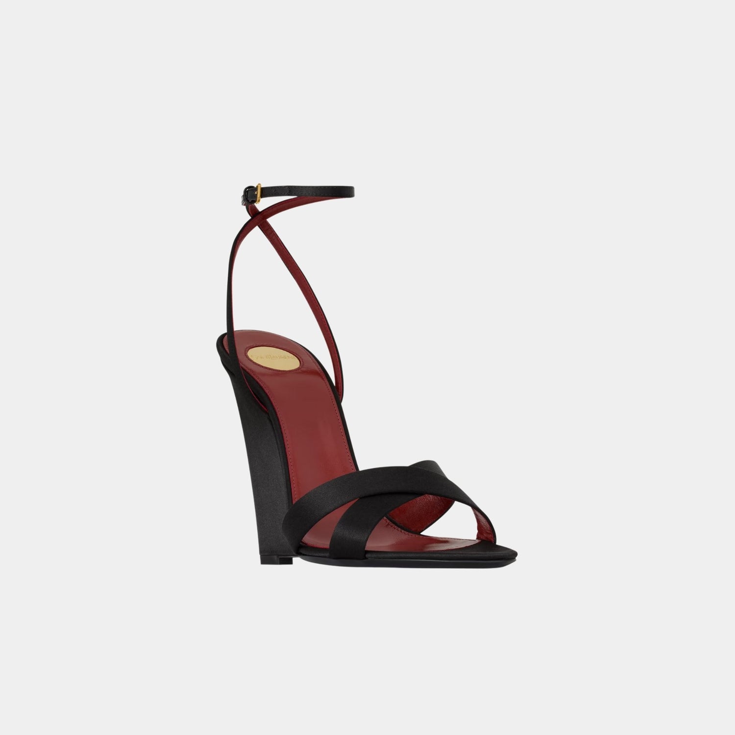Yves Saint Laurent Bibi Wedges In Satin Crepe, Side, Front