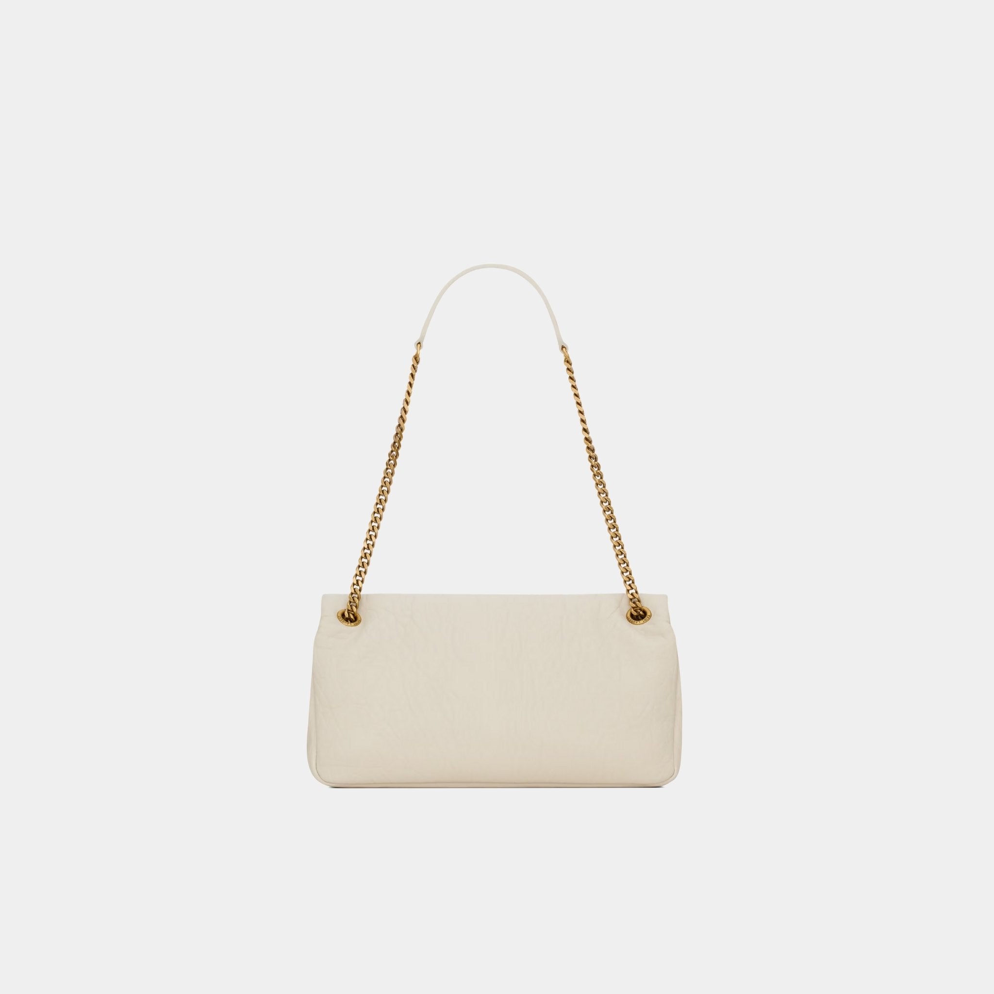 Yves Saint Laurent Calypso Medium In Grained Lambskin, Blanc Vintage, Back