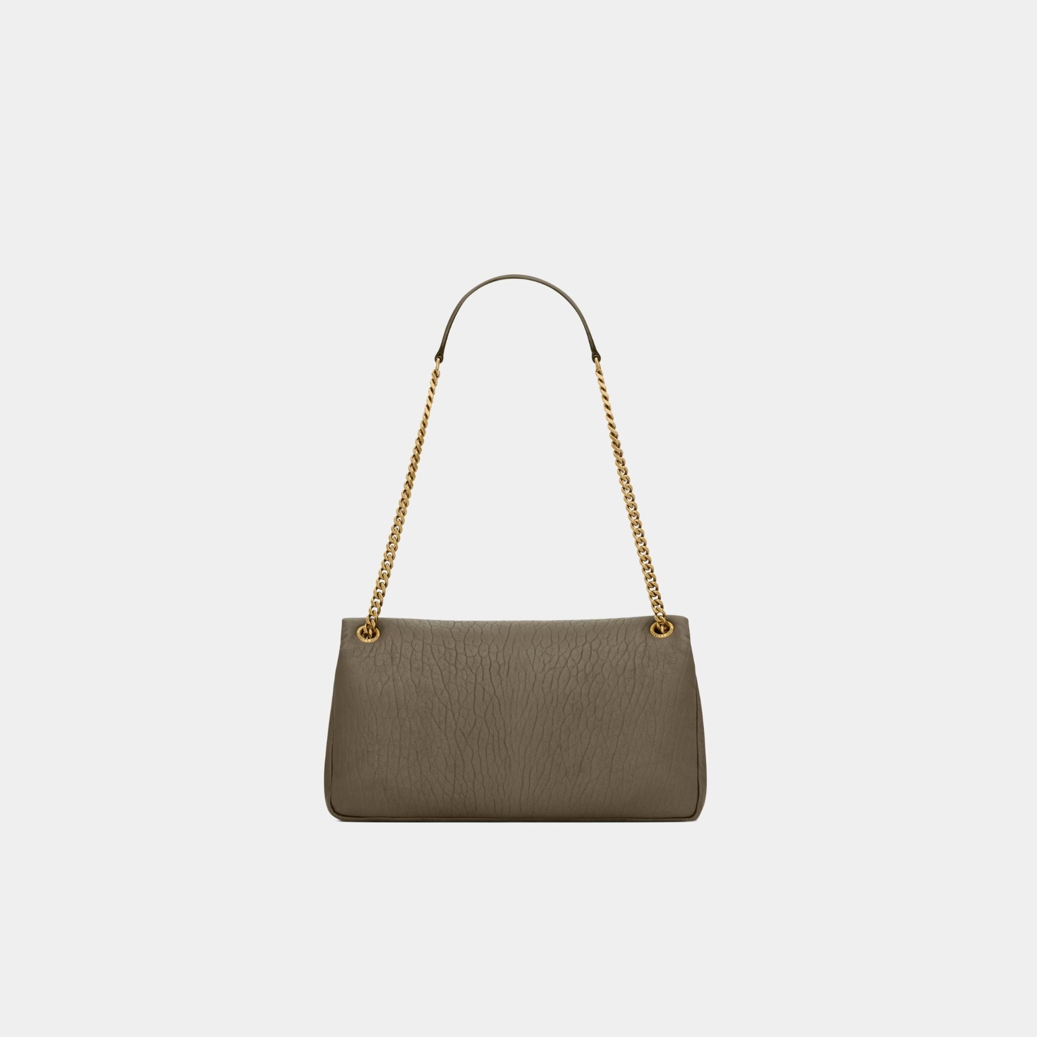 Yves Saint Laurent Calypso Medium In Grained Lambskin, Light Musk, Back