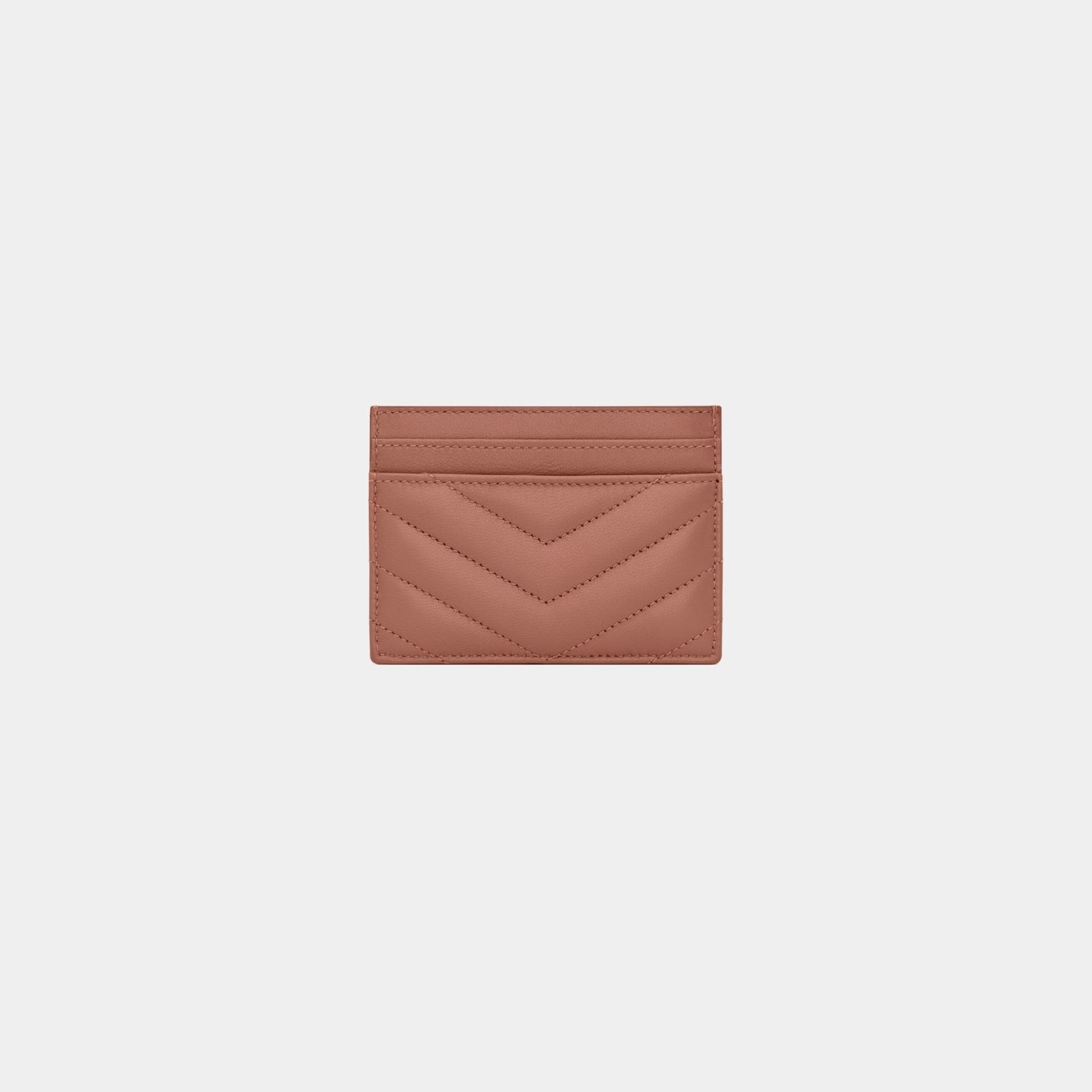Yves Saint Laurent Cassandre Matelasse Card Case In Lambskin, Barely Pink, Back