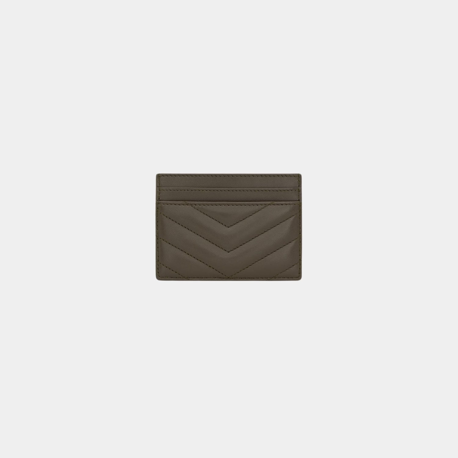 Yves Saint Laurent Cassandre Matelasse Card Case In Lambskin, Light Musk, Back