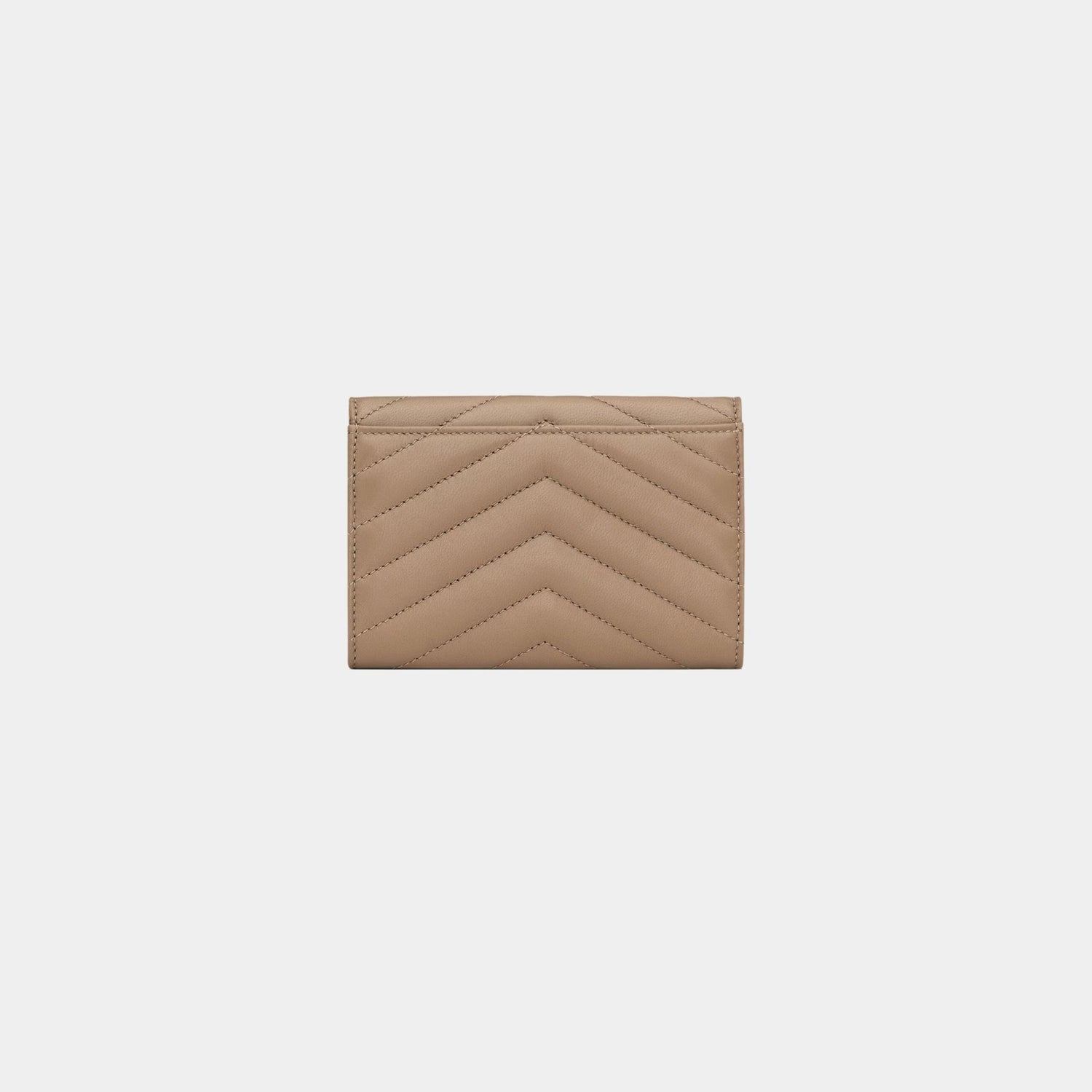 Yves Saint Laurent Cassandre Matelasse Small Envelope Wallet Lambskin, Dusty Grey, Back