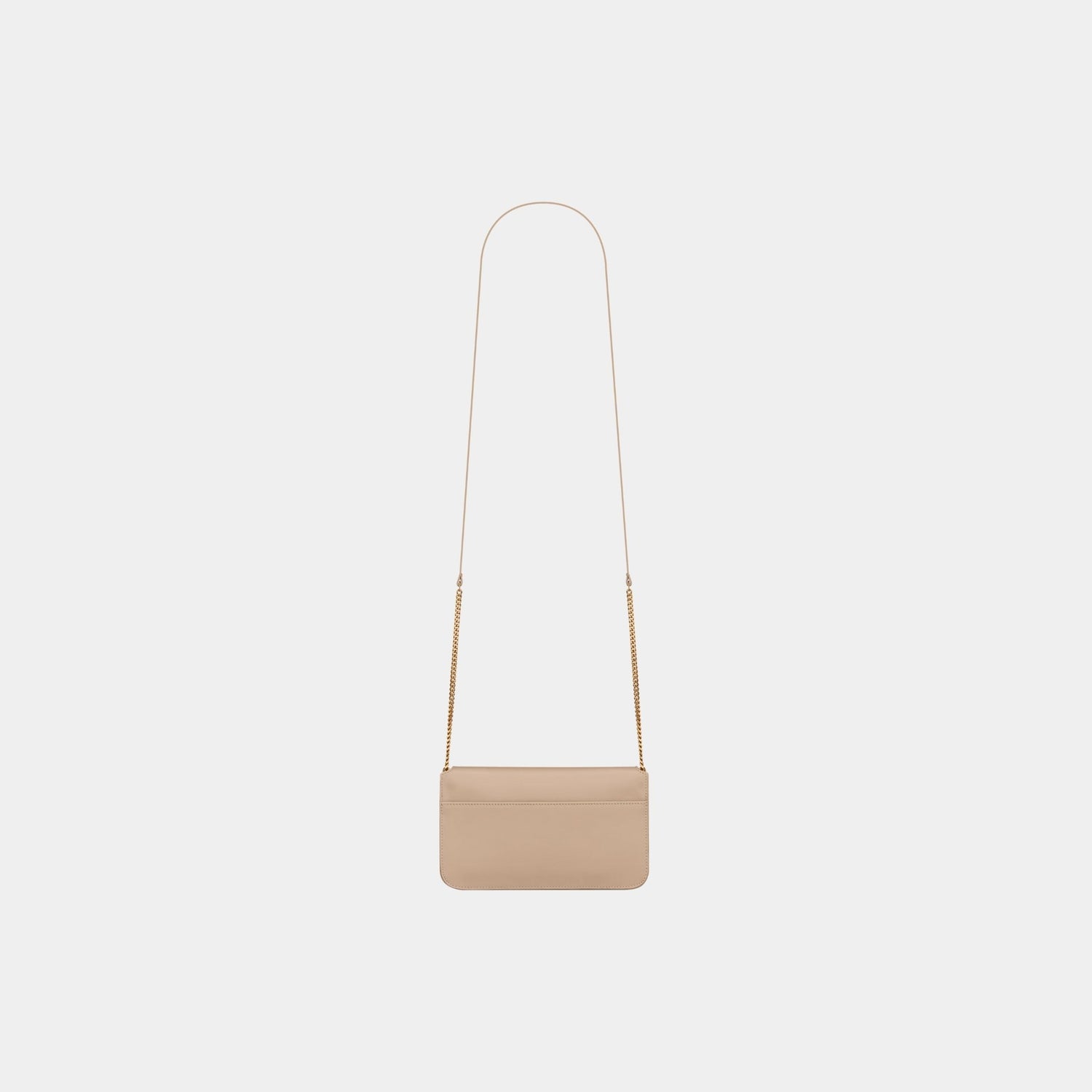 Yves Saint Laurent Cassandre Phone Holder Smooth Leather With Strap, Dark Beige, Back