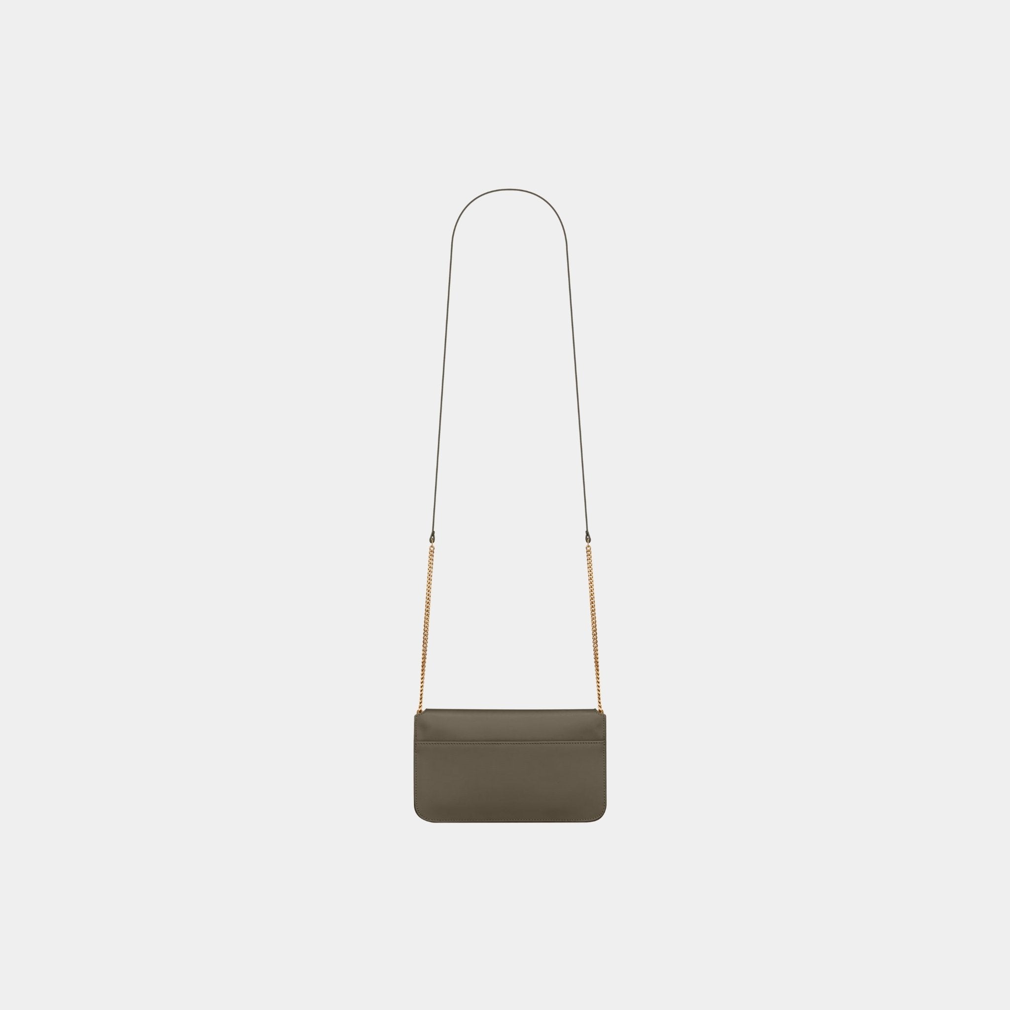 Yves Saint Laurent Cassandre Phone Holder Smooth Leather With Strap, Light Musk, Back