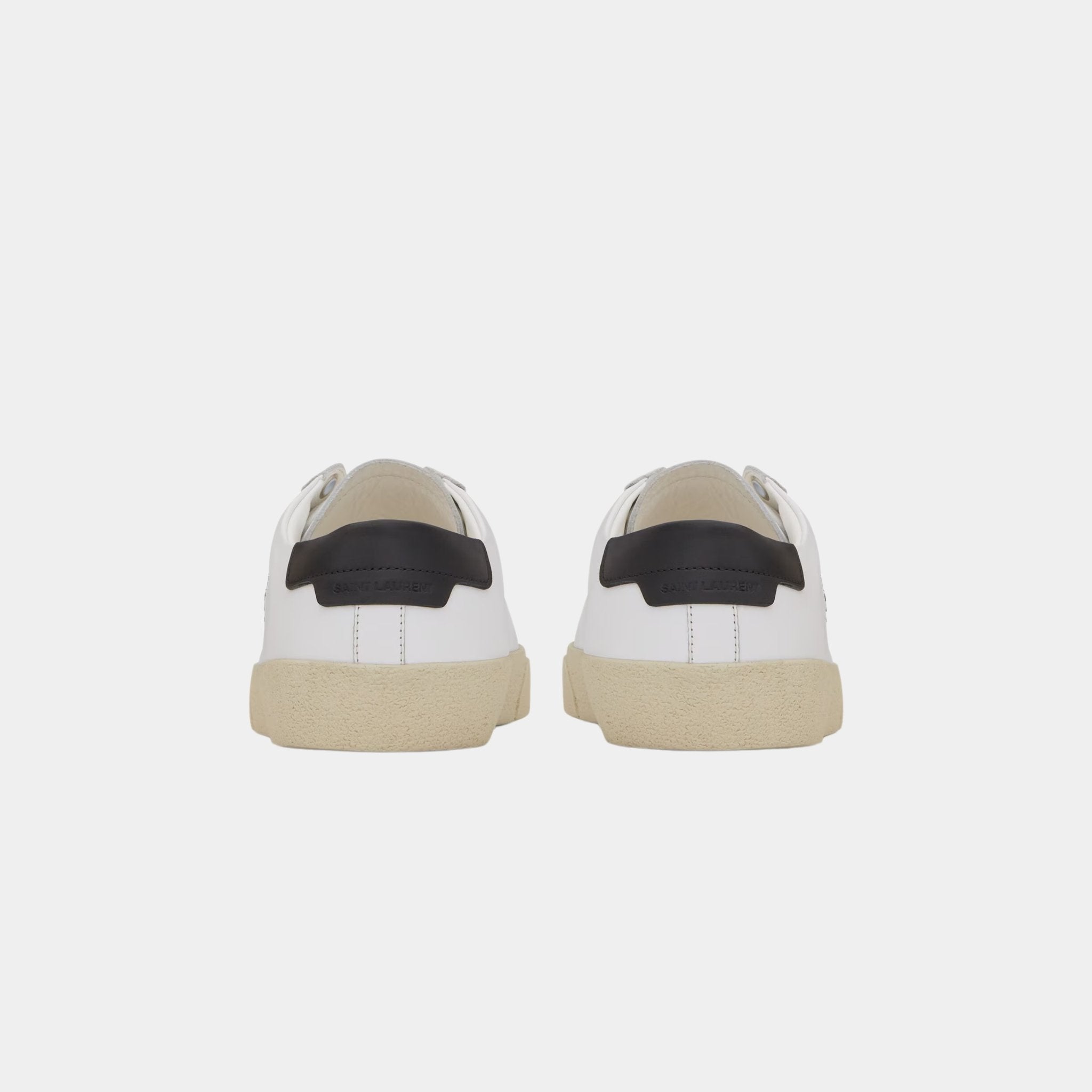 Yves Saint Laurent Court Classic SL/06 Embroidered Leather Sneakers, Optic White, Back