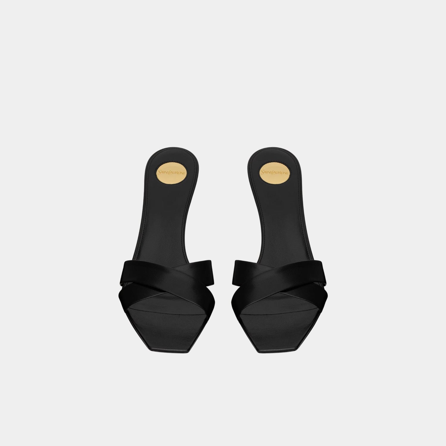 Yves Saint Laurent Jill Mules In Smooth Leather, Front