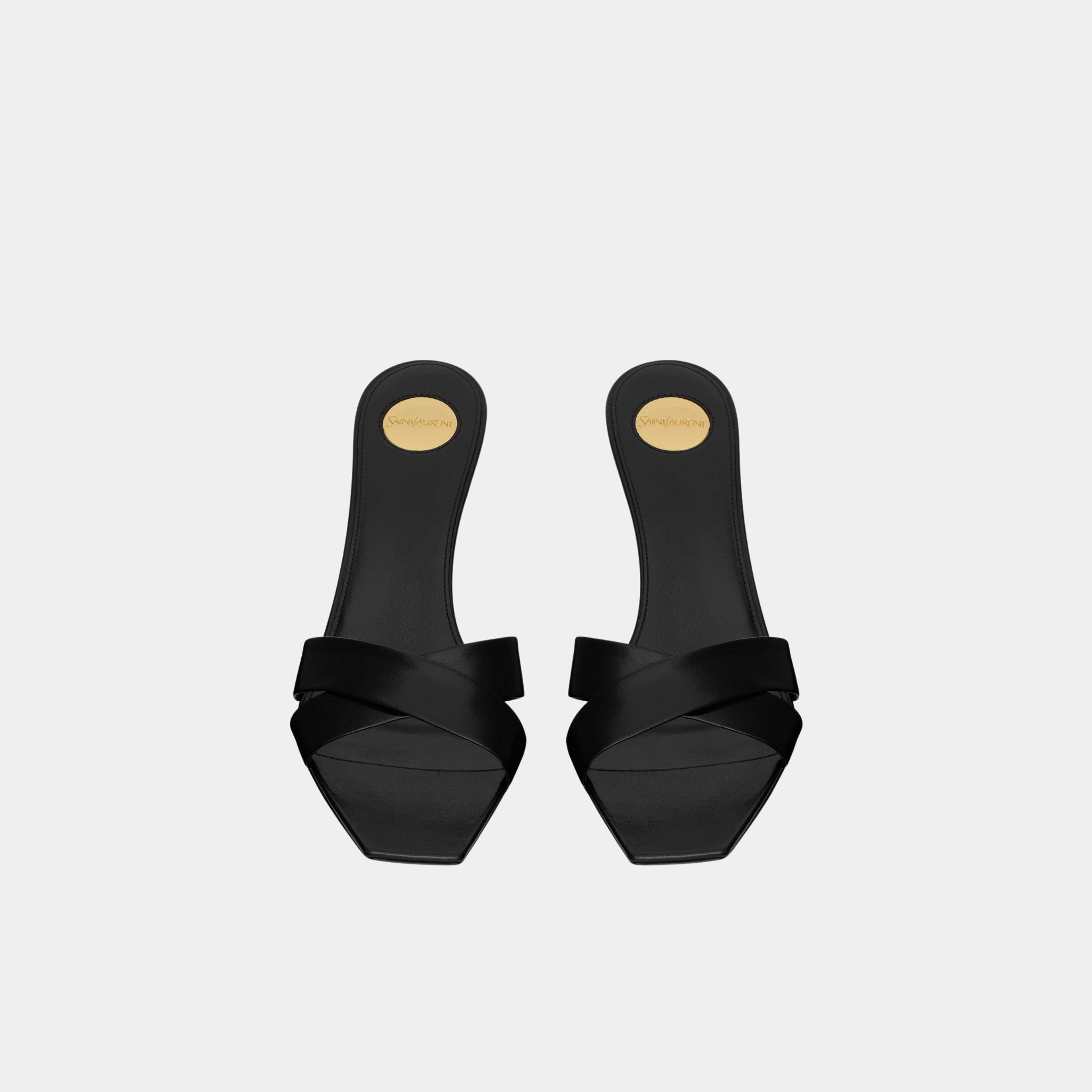 Yves Saint Laurent Jill Mules In Smooth Leather, Front