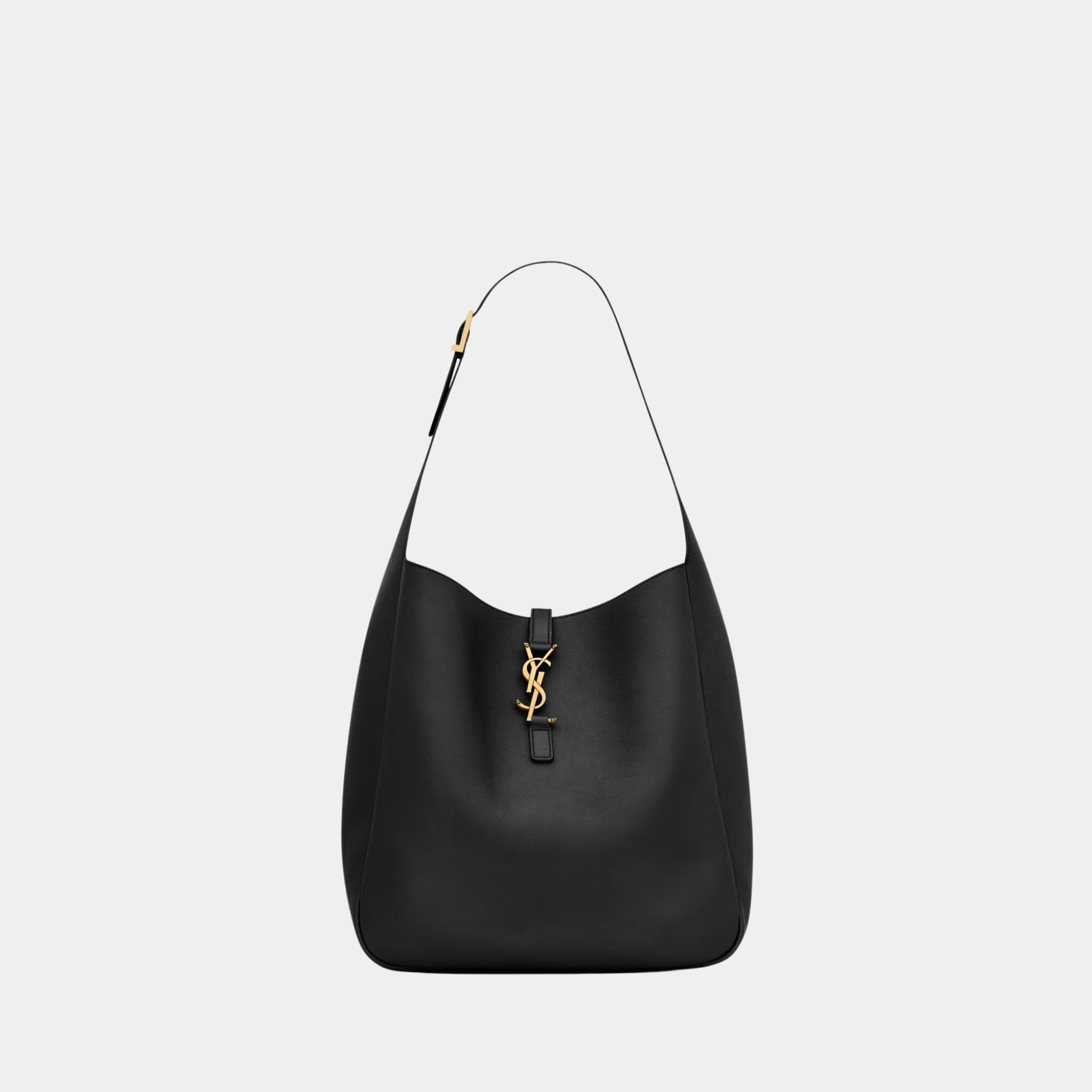 Yves Saint Laurent Le 5 A 7 Supple Large In Grained Leather, Black, Front