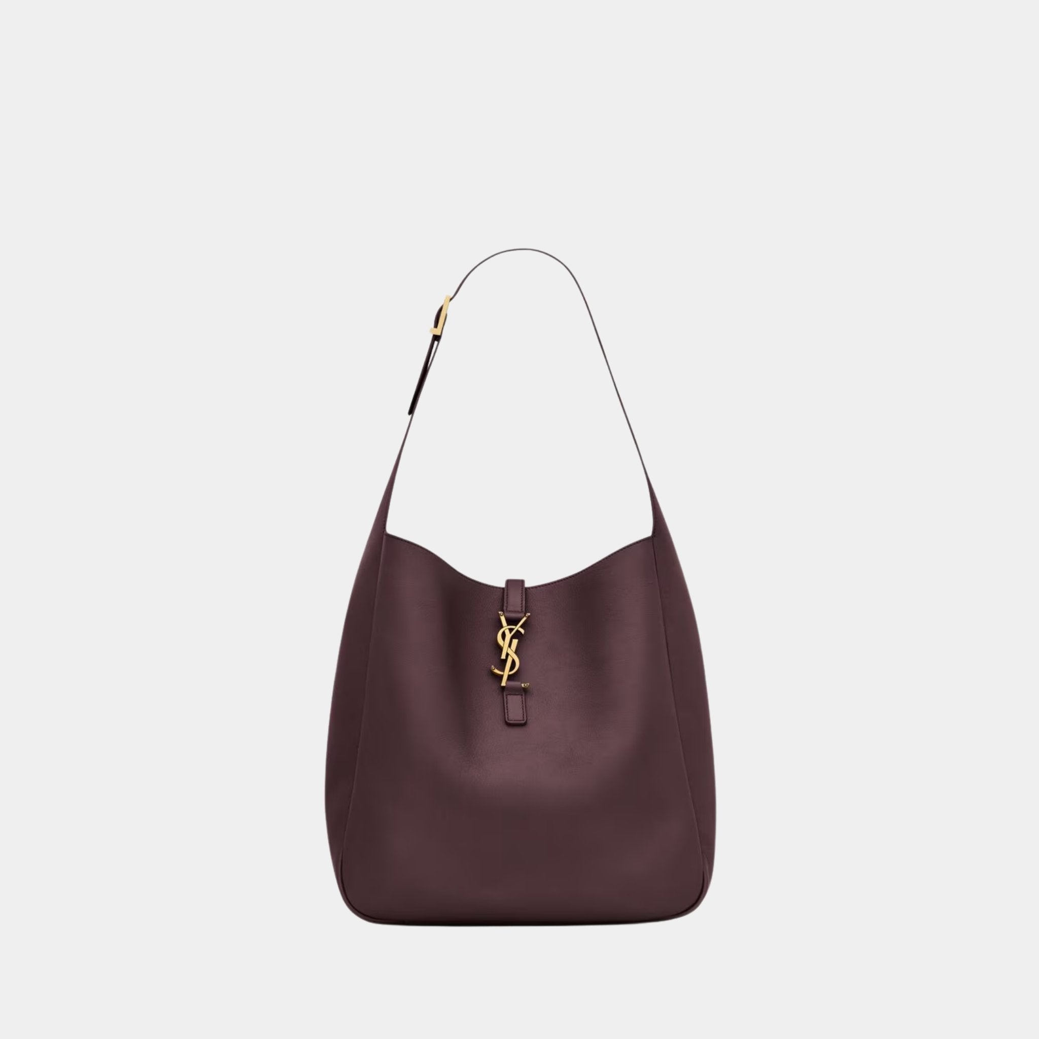 Yves Saint Laurent Le 5 A 7 Supple Large In Grained Leather, Brown, Front