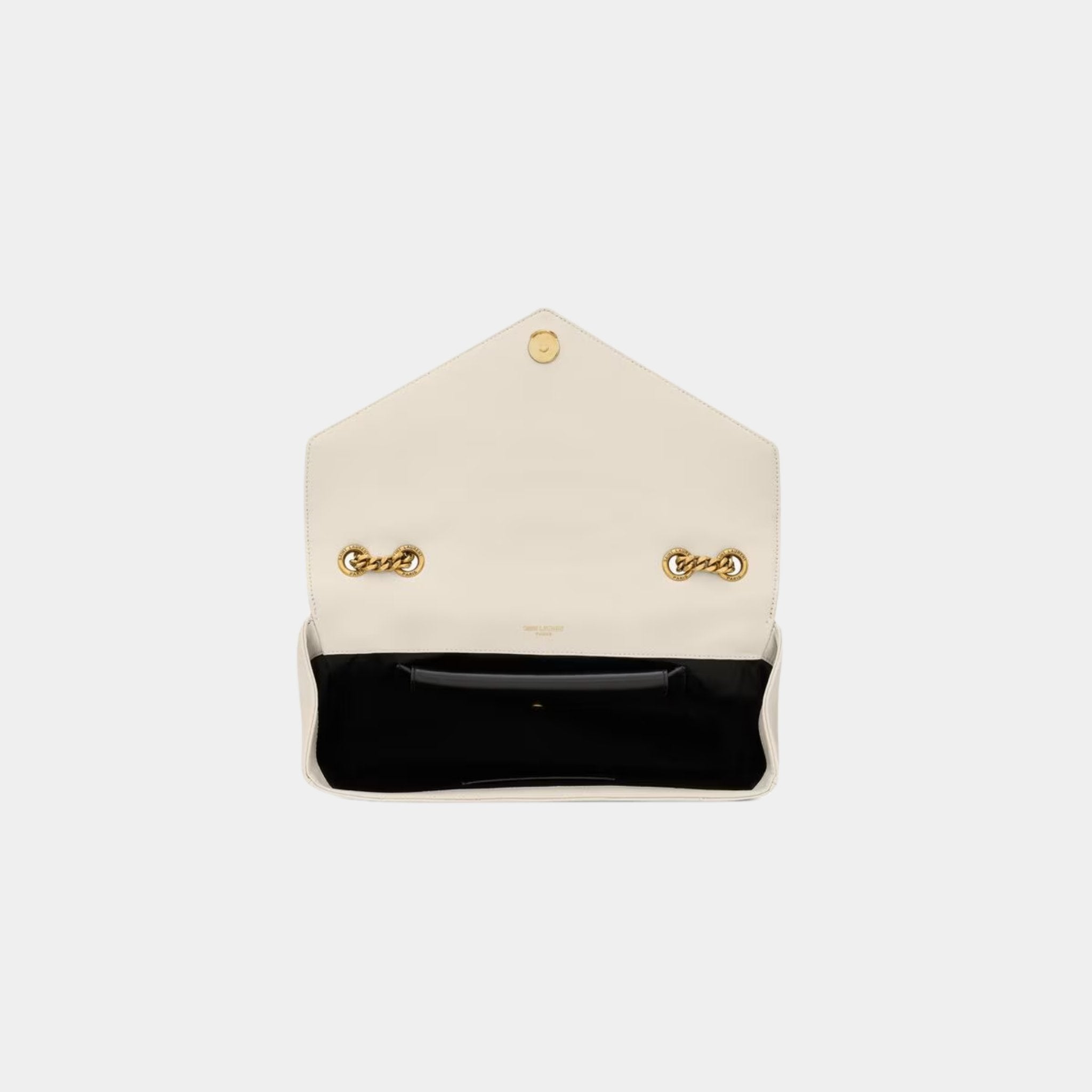 Yves Saint Laurent Loulou Medium In Matelasse Lambskin, Blanc Vintage, Top