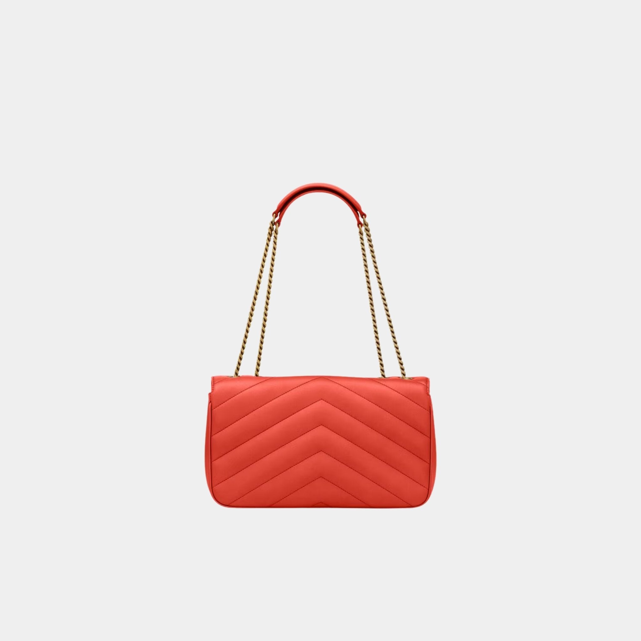 Yves Saint Laurent Loulou Medium In Matelasse Lambskin, Celosia, Back
