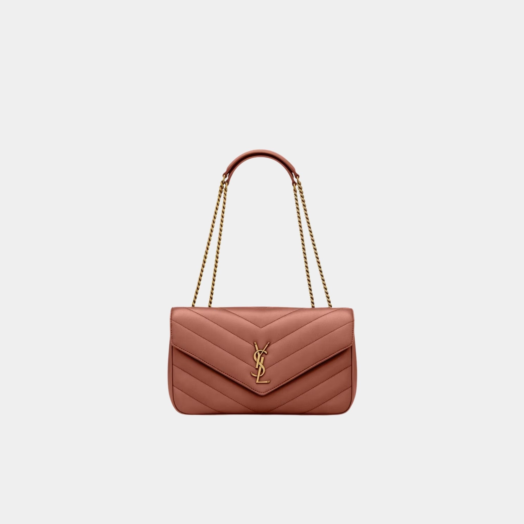 Yves Saint Laurent Loulou Medium In Matelasse Lambskin, Hortensia, Front