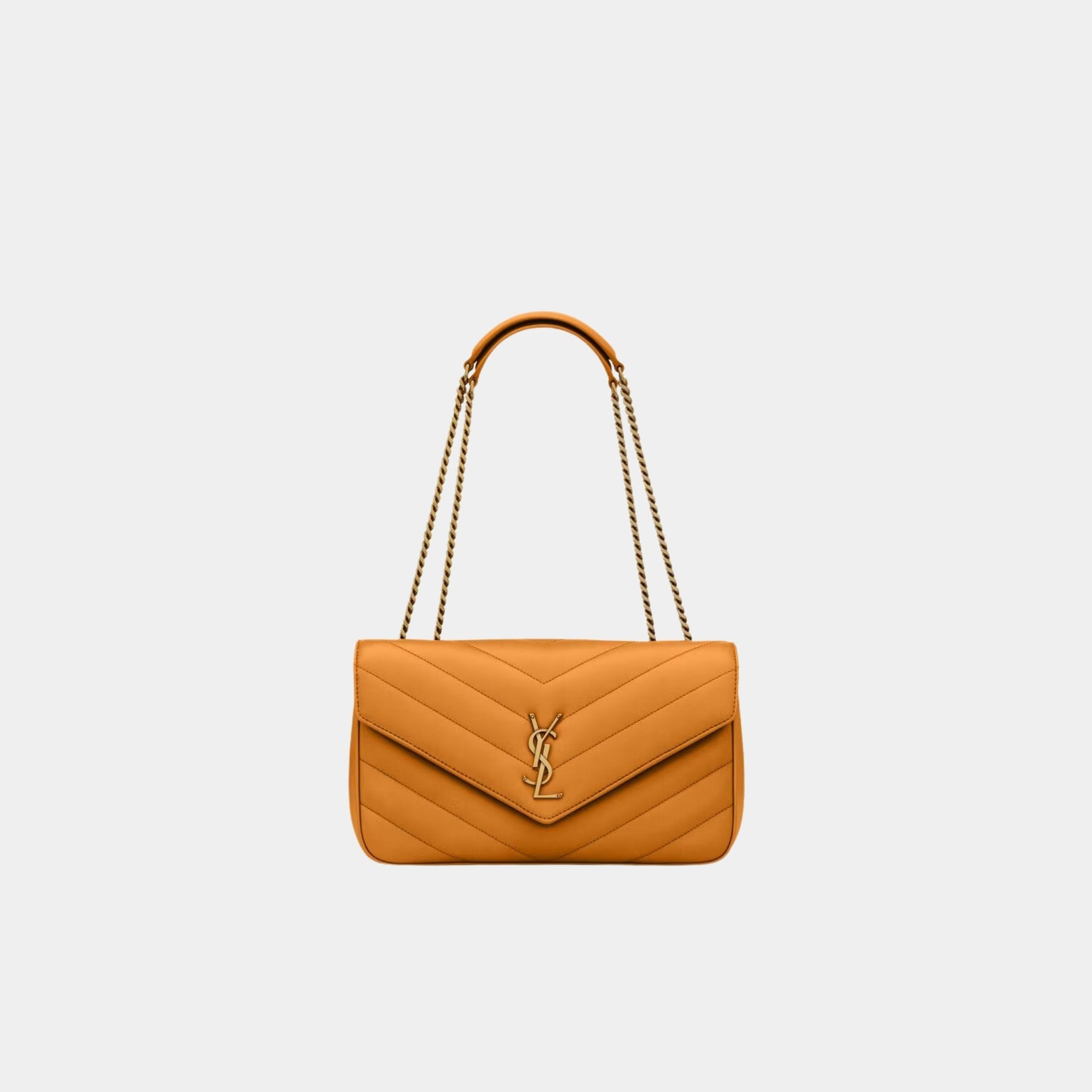 Yves Saint Laurent Loulou Medium In Matelasse Lambskin, Sunflower, Front
