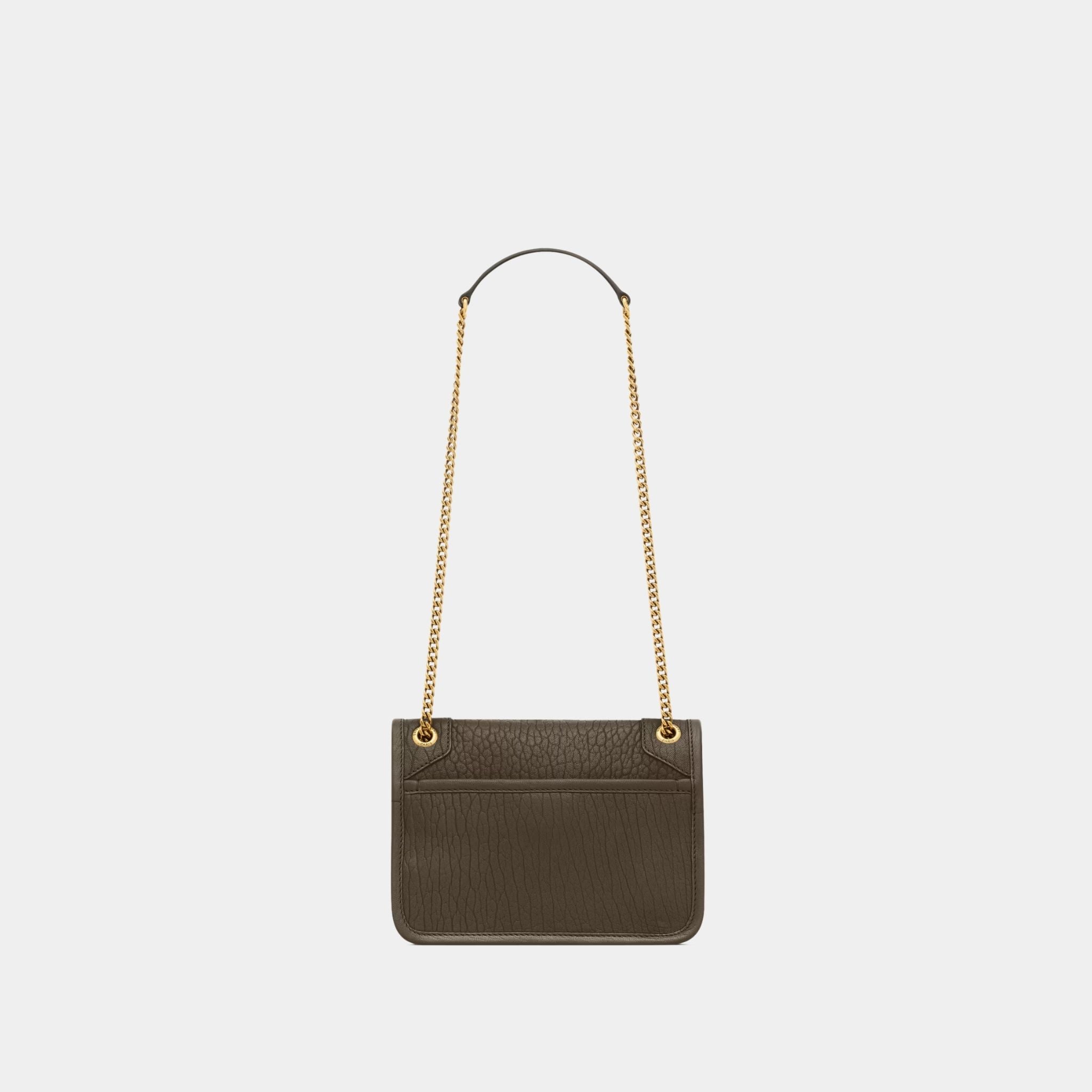 Yves Saint Laurent Niki Mini In Grained Lambskin, Light Musk, Back