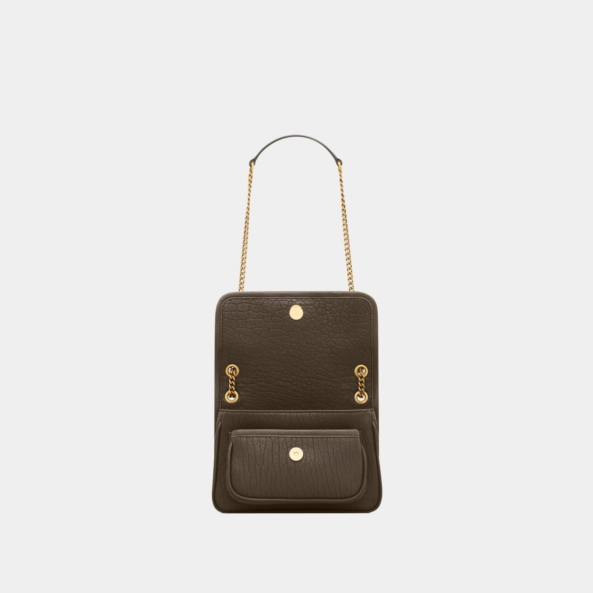 Yves Saint Laurent Niki Mini In Grained Lambskin, Light Musk, Open