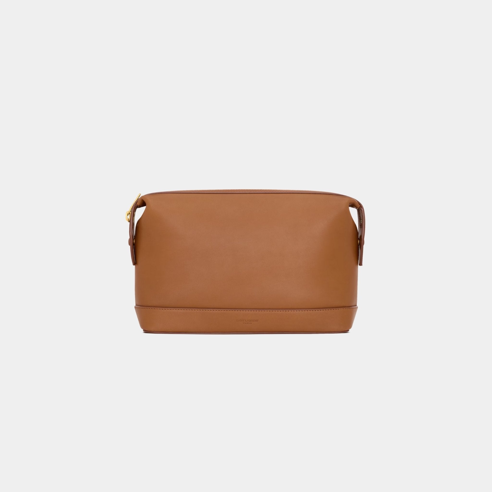 Yves Saint Laurent Paris Small Pouch In Vegetable-Tanned Leather, Brick, Front