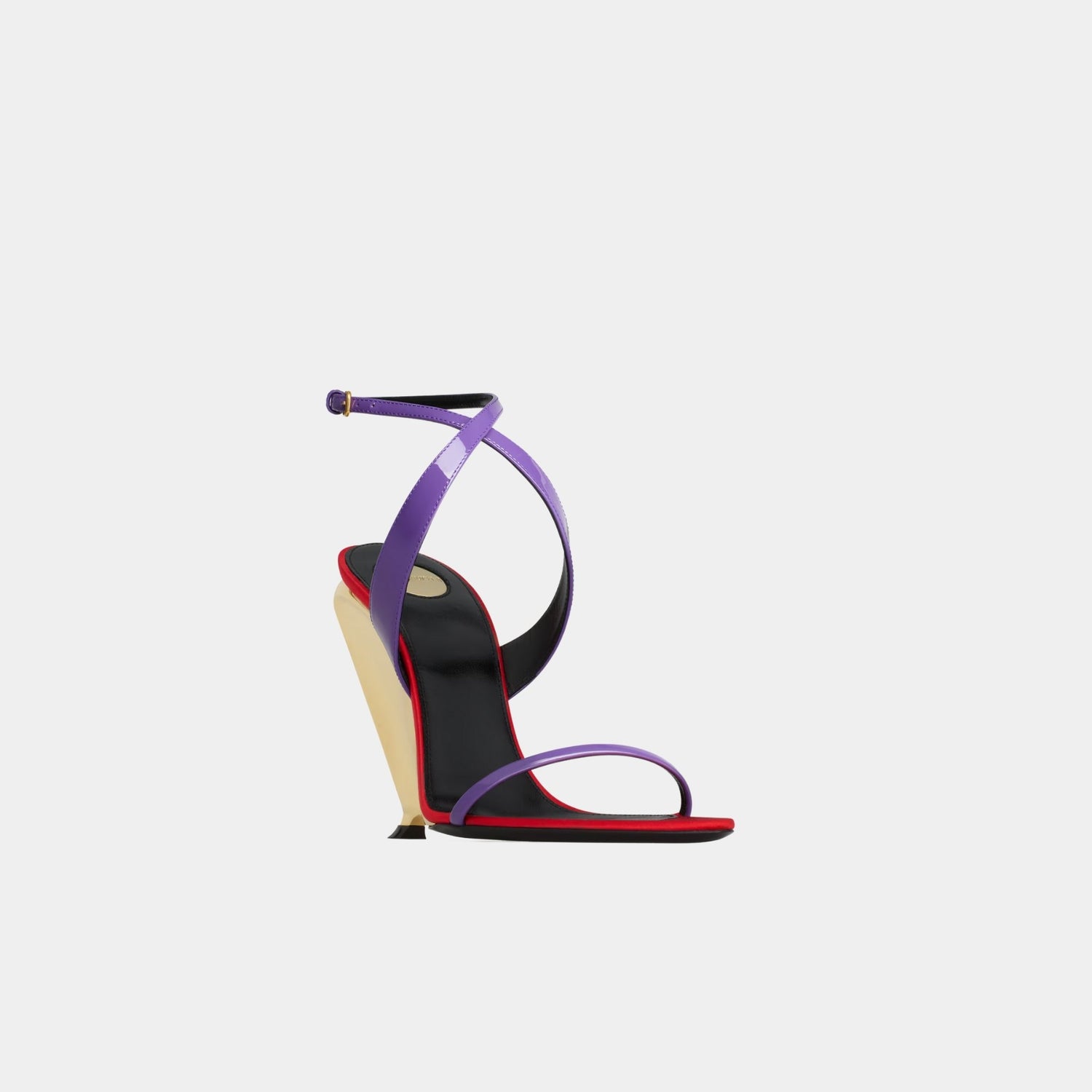Yves Saint Laurent Tallulah Wedges In Patent Leather, Acinus Violet, Or, Side, Front