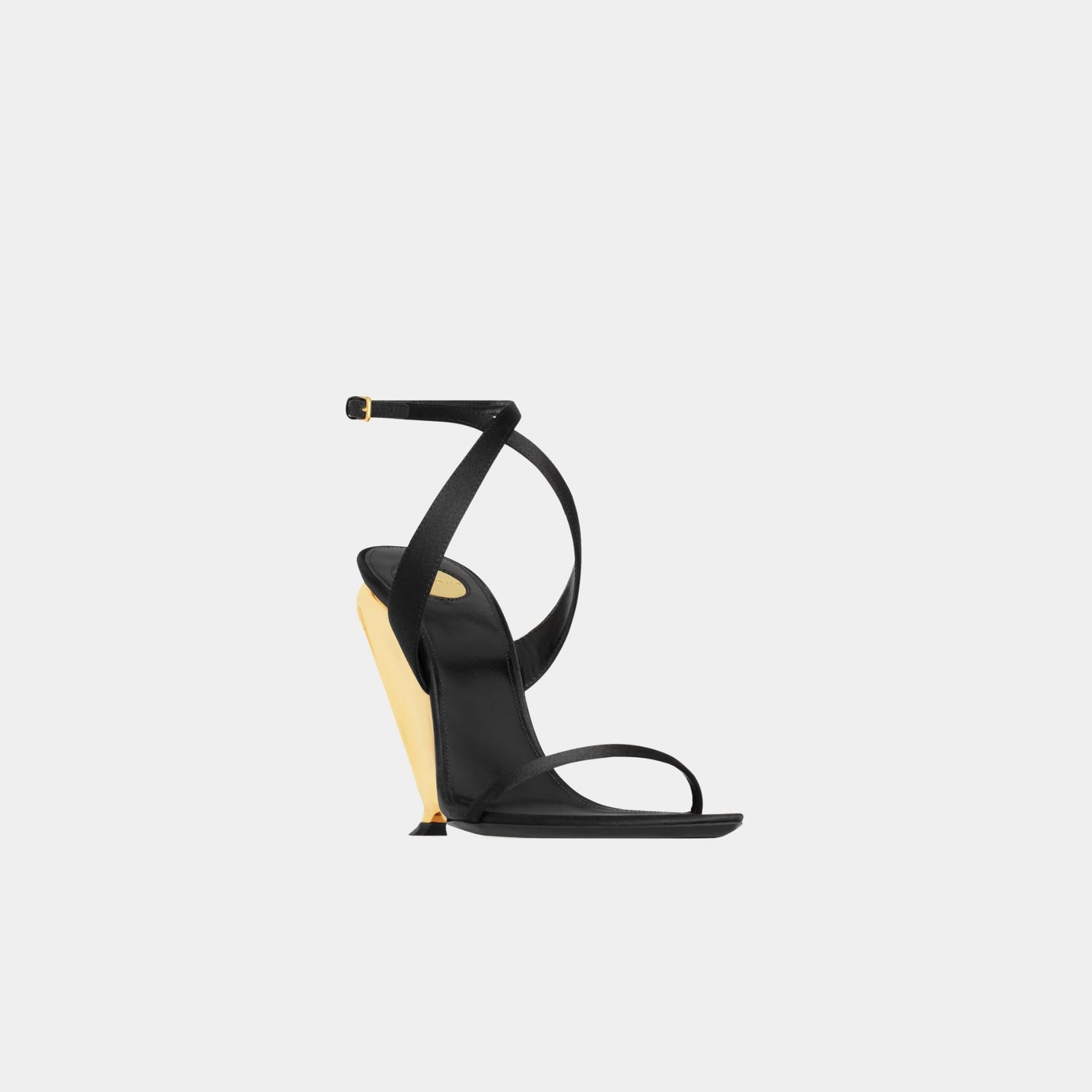 Yves Saint Laurent Tallulah Wedges In Satin Crepe, Side, Front