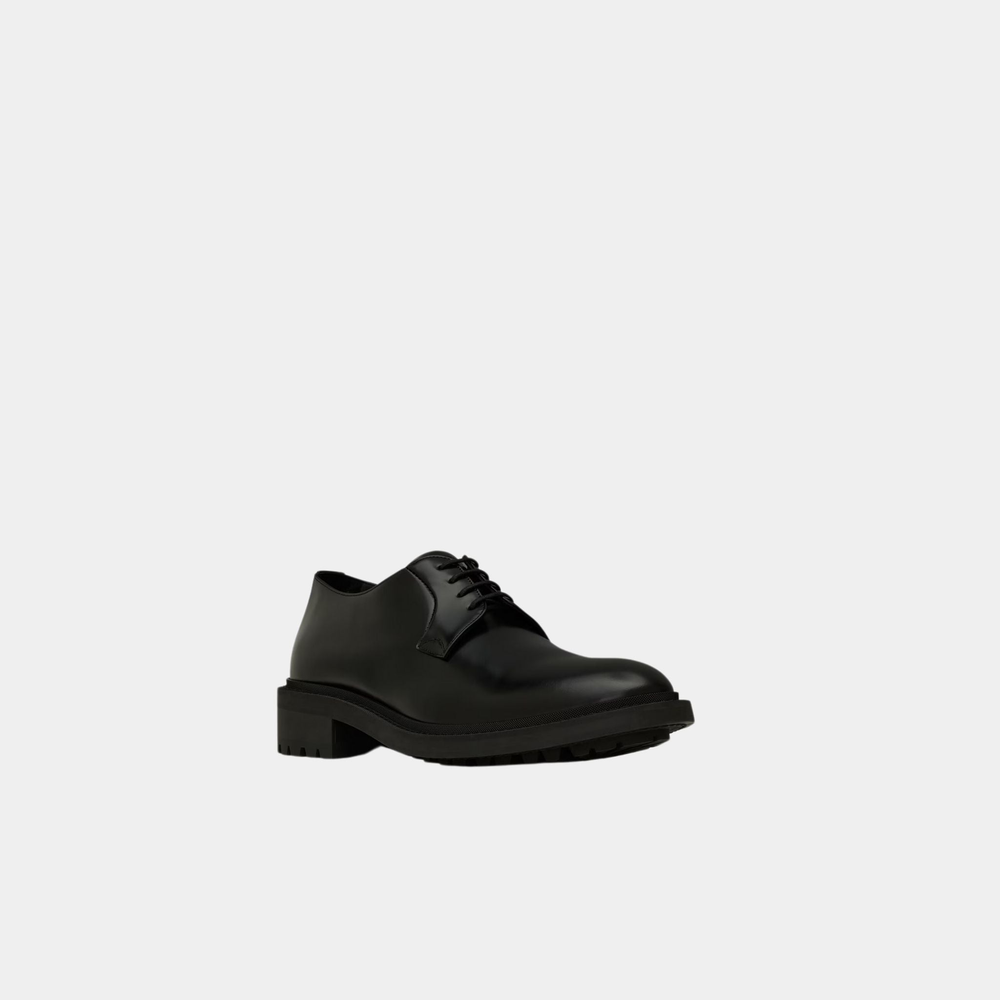 Yves Saint Laurent Antoine Derbies in Black Smooth Leather, Front