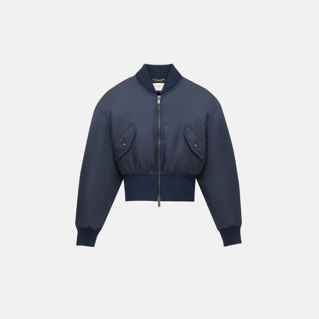 Yves Saint Laurent Bomber Jacket In Nylon, Marine, Front