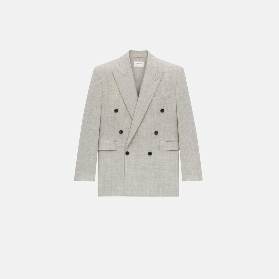Yves Saint Laurent Jacket In Wool Chine, Grey, Front