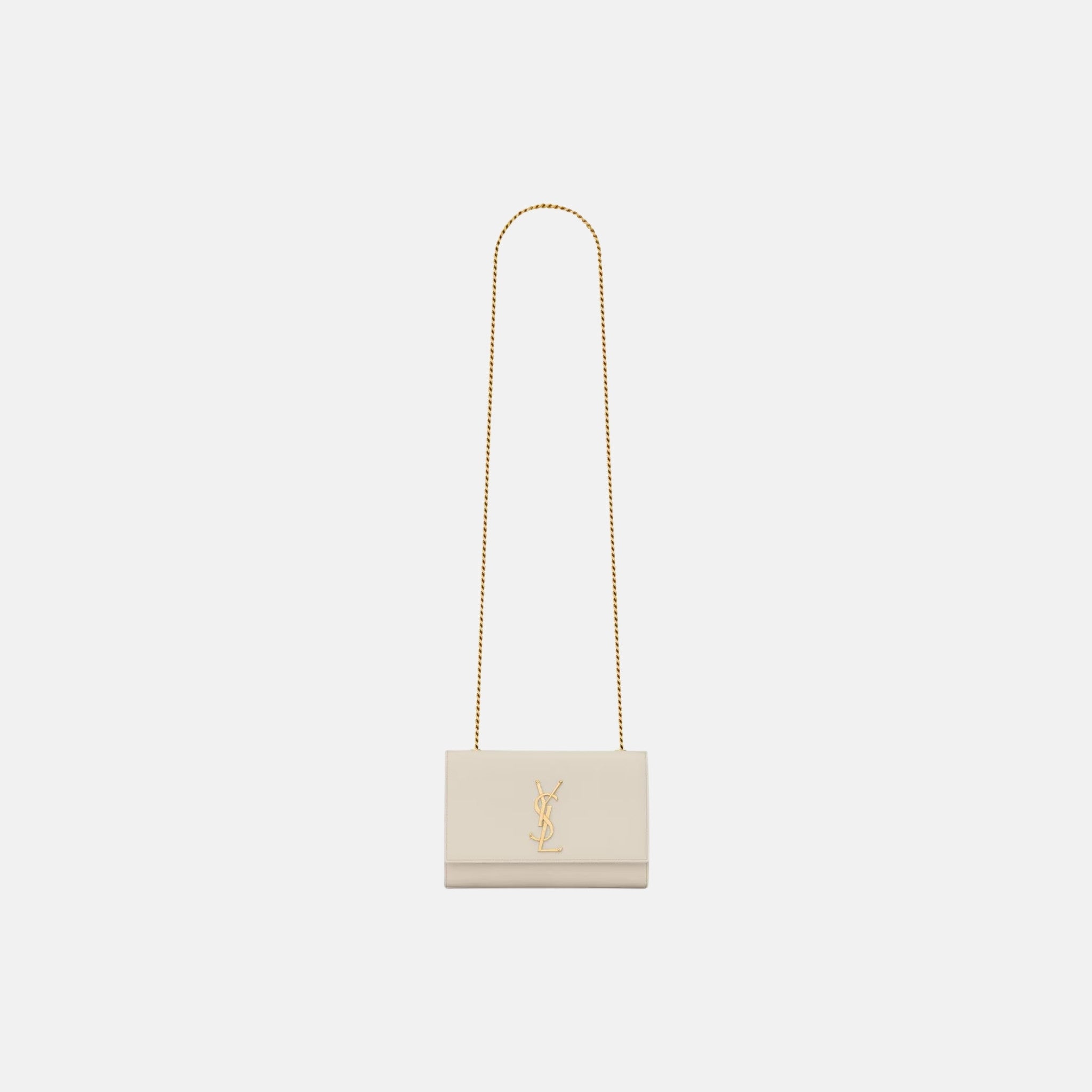 Yves Saint Laurent Kate Small In Grain De Poudre Embossed Leather, Blanc, Front