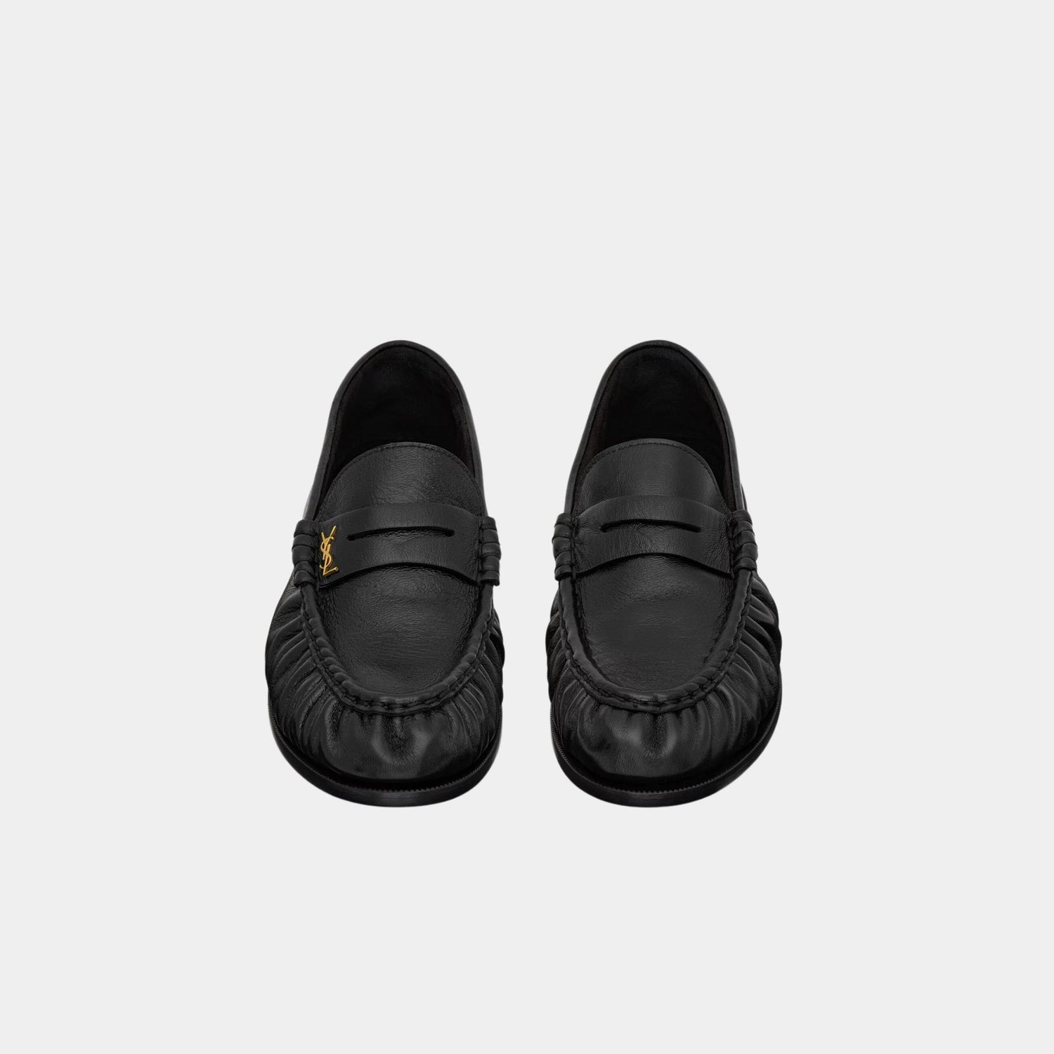 Yves Saint Laurent Le Loafer Supple in Black Shiny Leather, Close