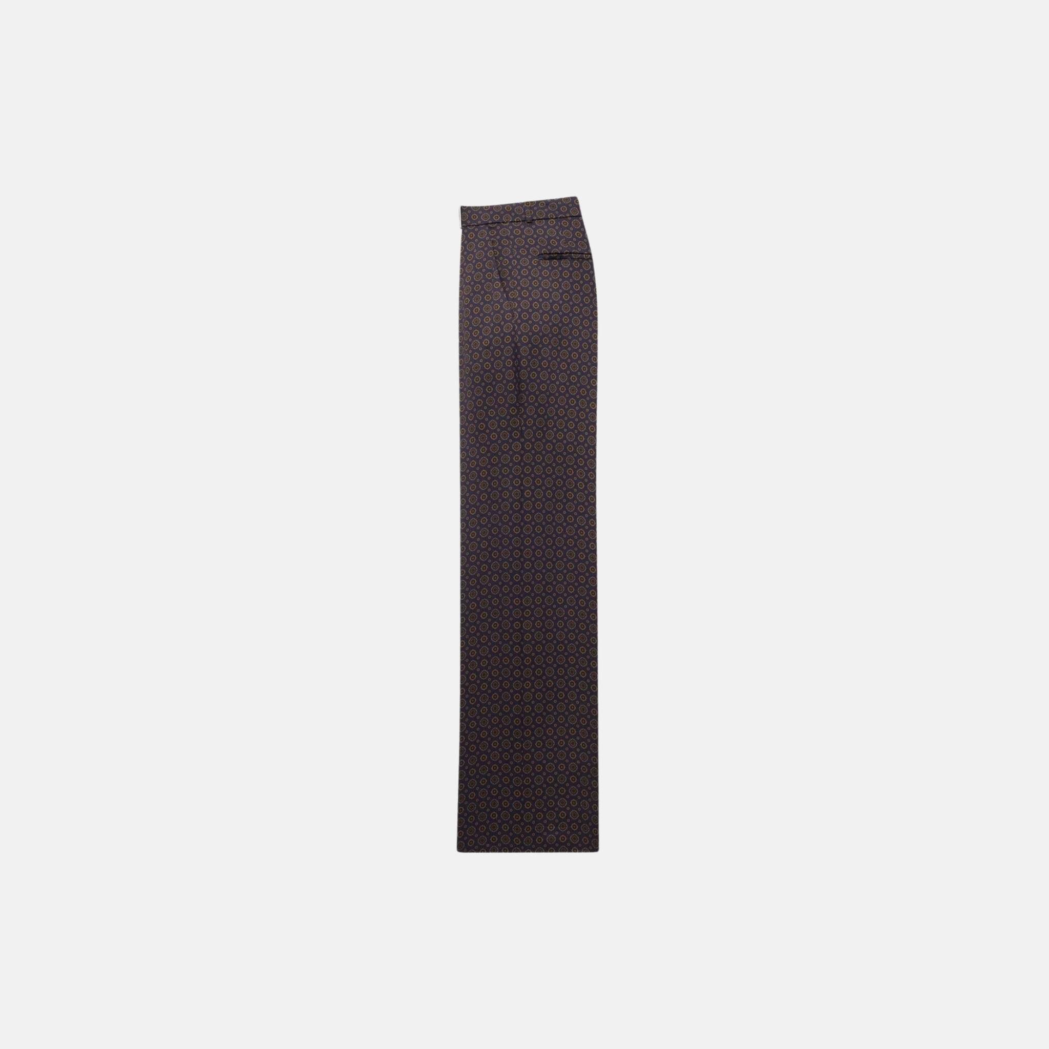 Yves Saint Laurent Paisley Pants In Silk Twill, Navy, Back
