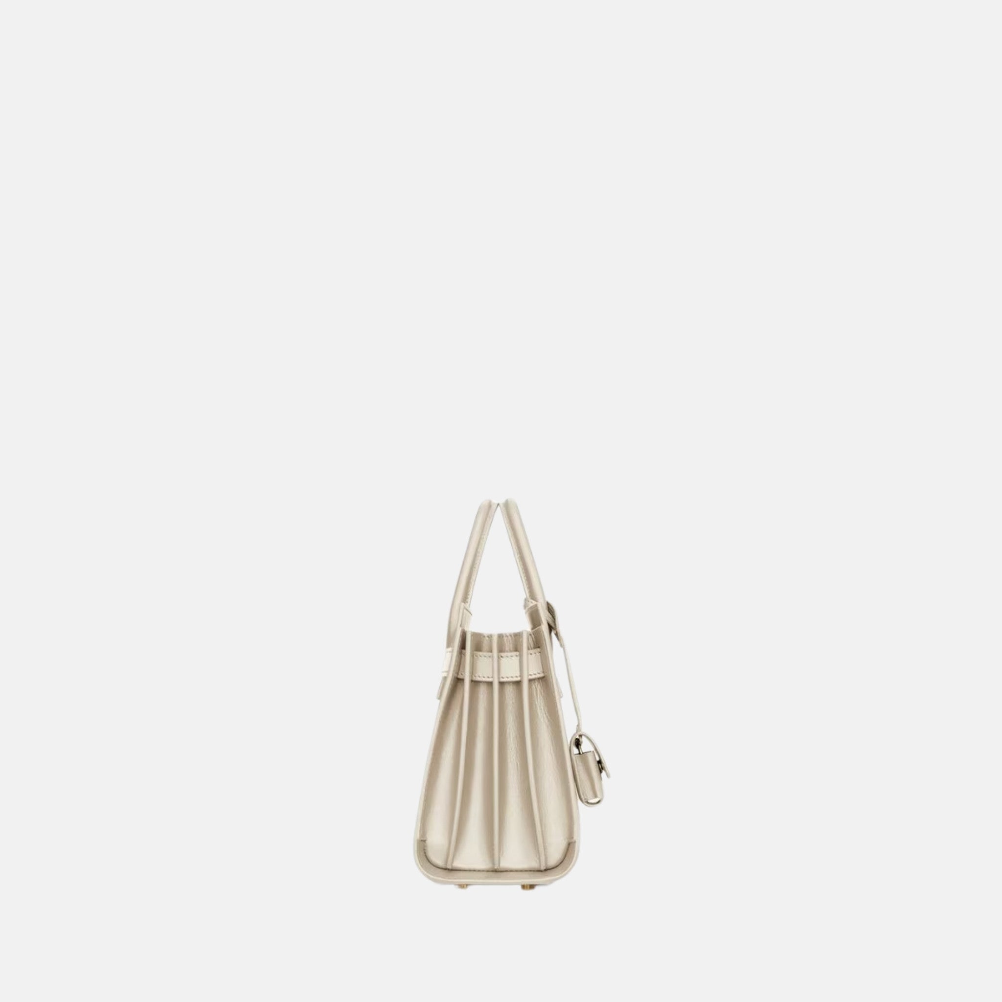 Yves Saint Laurent Sac De Jour In Smooth Leather Nano, White, Side