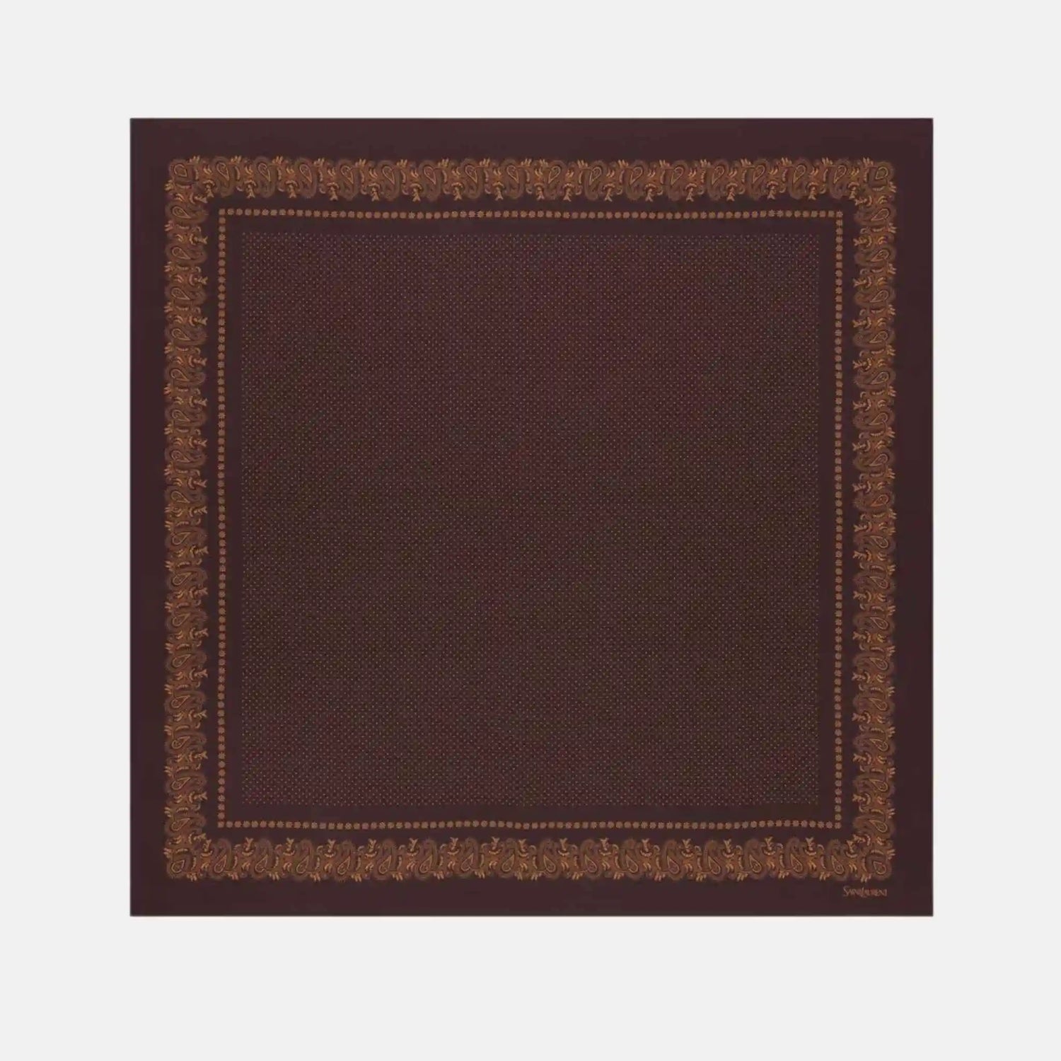 Yves Saint Laurent Square Scarf In Dotted Paisley Silk Twill, Full