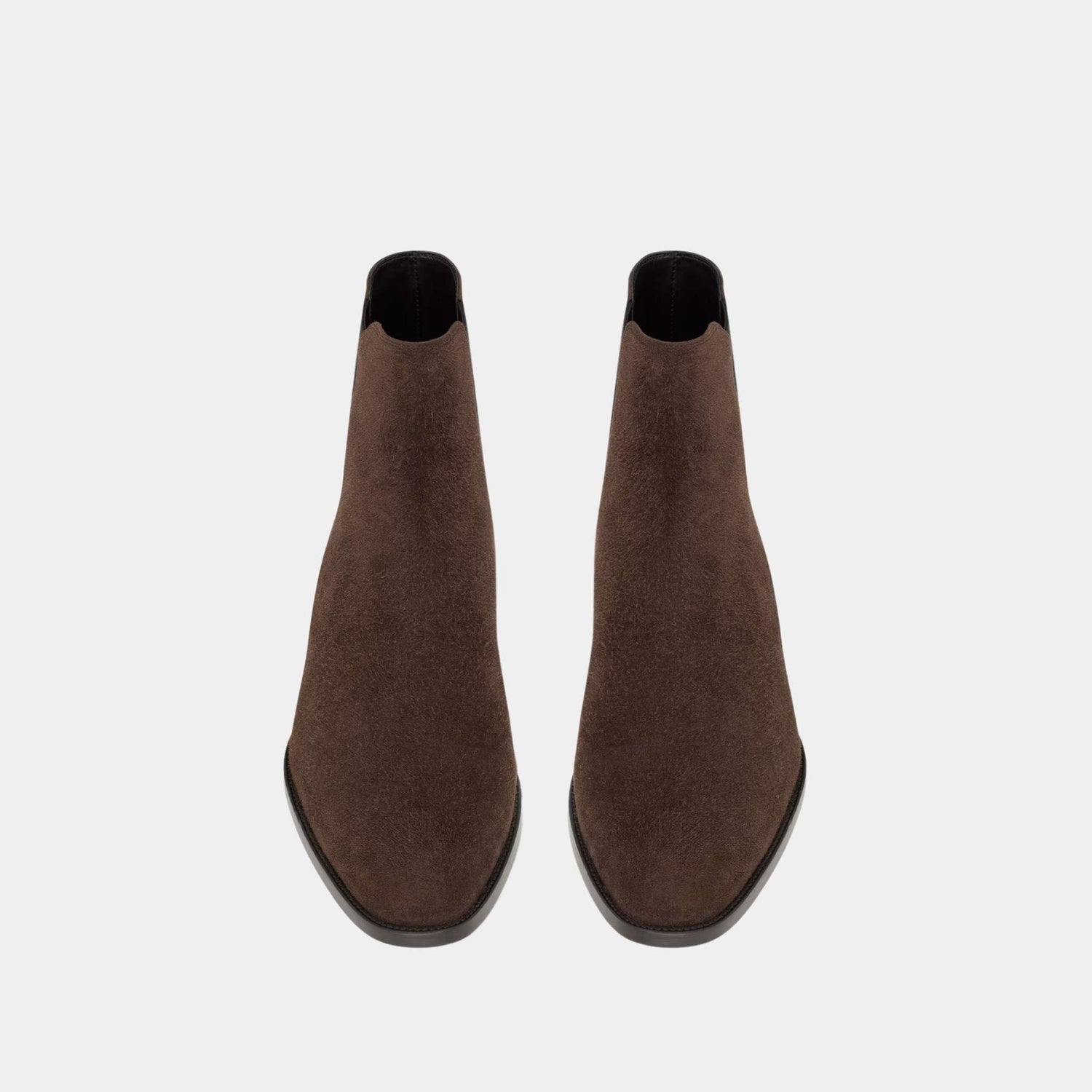 Yves Saint Laurent Wyatt Chelsea Boots in Dark Chocolate Suede, Close