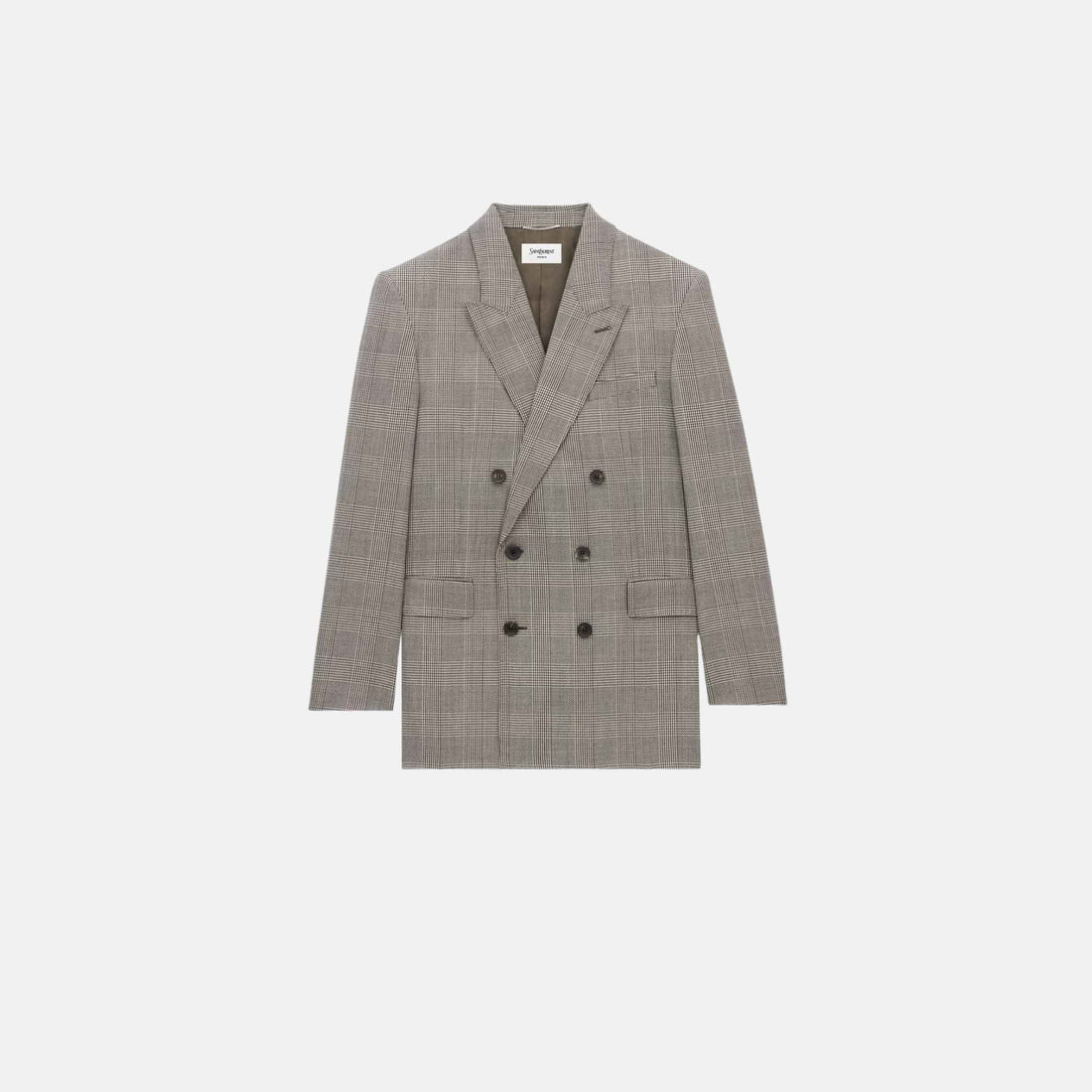 Yves Saint Laurent Yves Jacket In Prince Of Wales Wool, Front