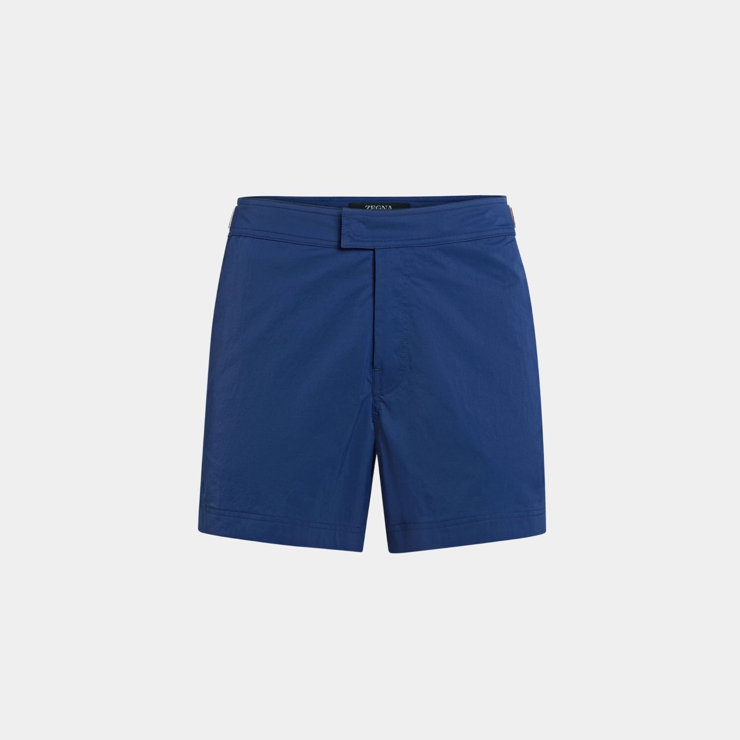 Zegna 232 Road Brand Mark Swim Trunks, Blue, Front