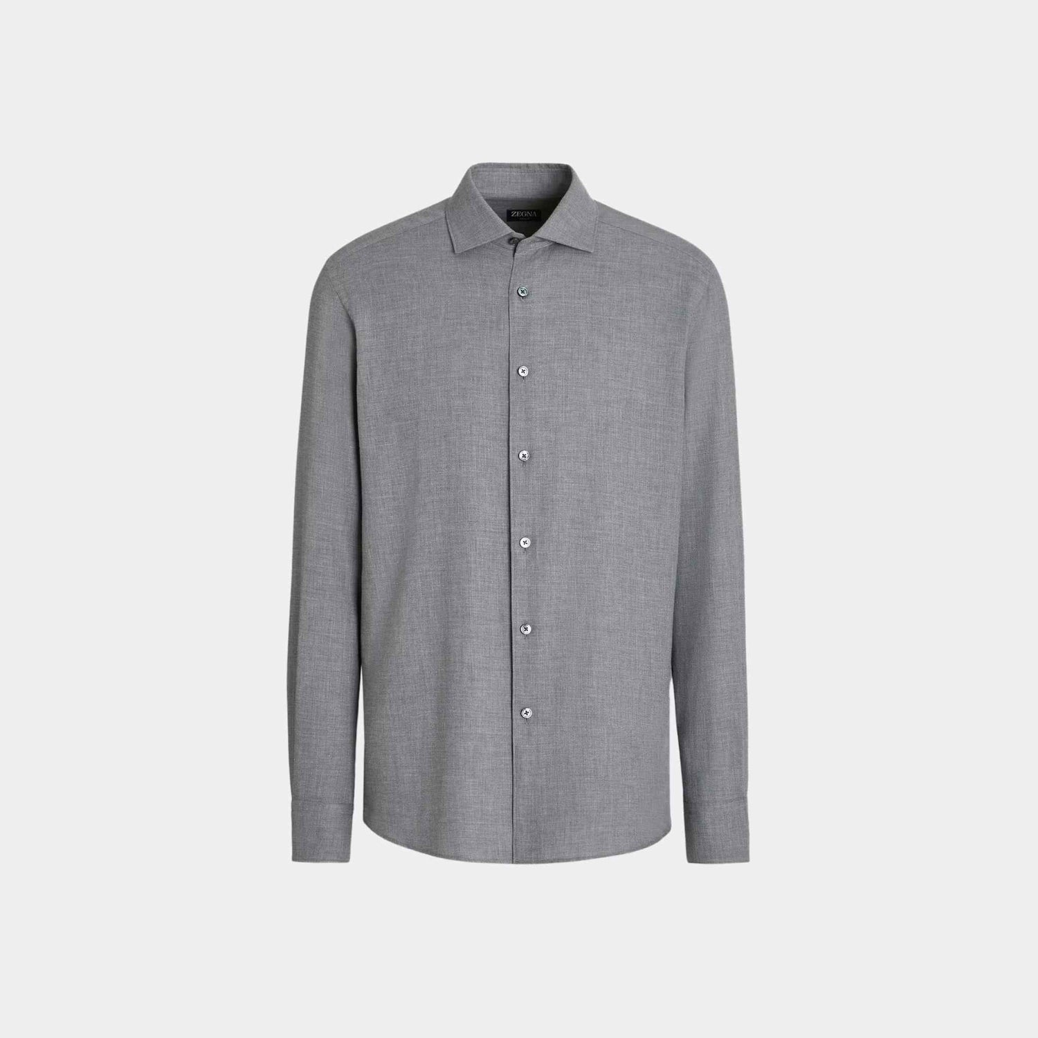 Zegna Cashco Shirt, Grey Melange, Front