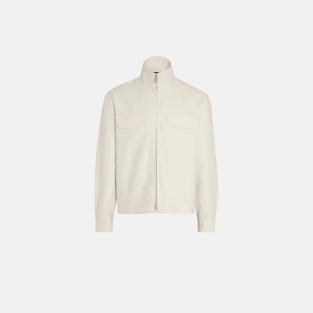Zegna Crossover Cotton Linen And Silk Overshirt, Front