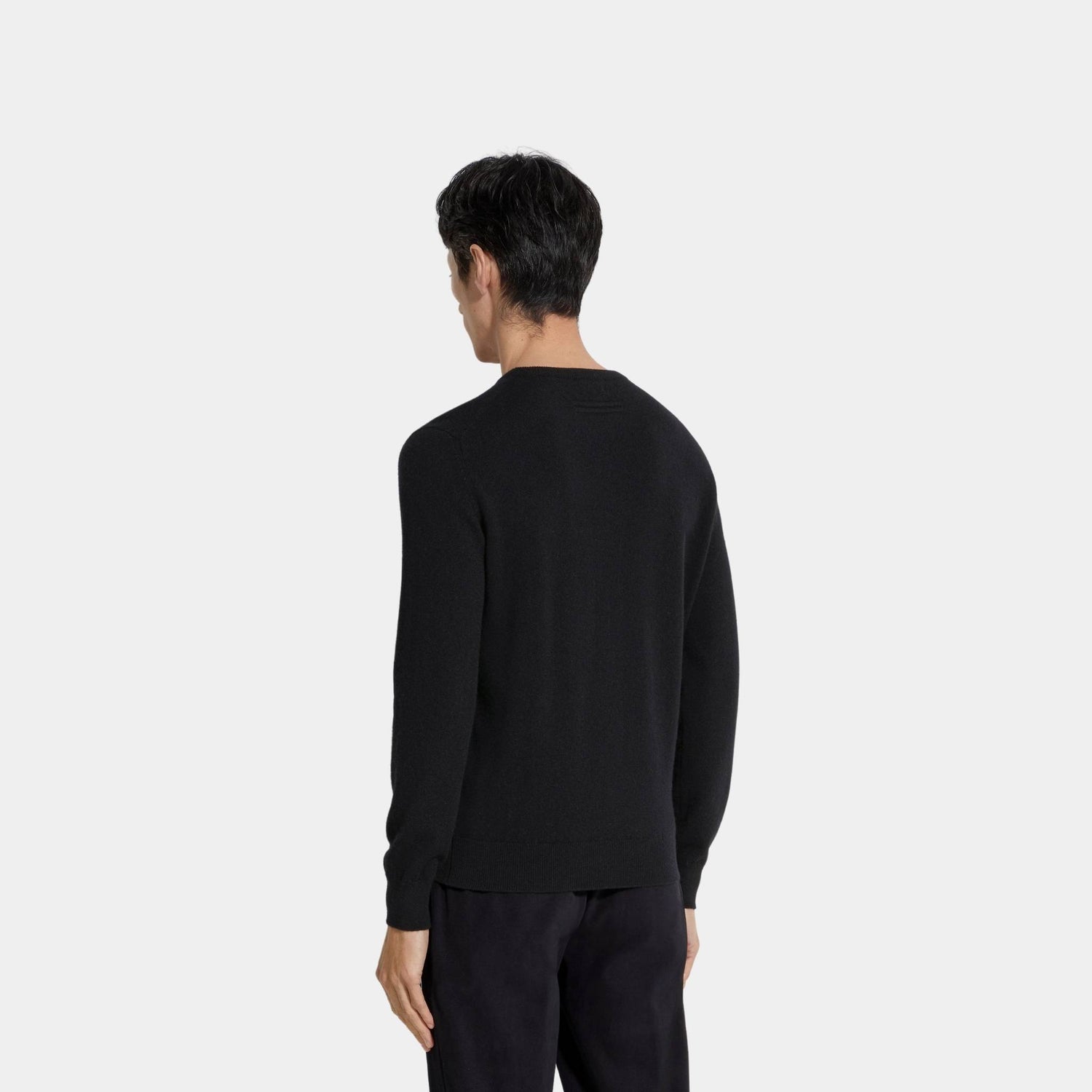 Zegna Oasi Cashmere Crewneck, Black, Back
