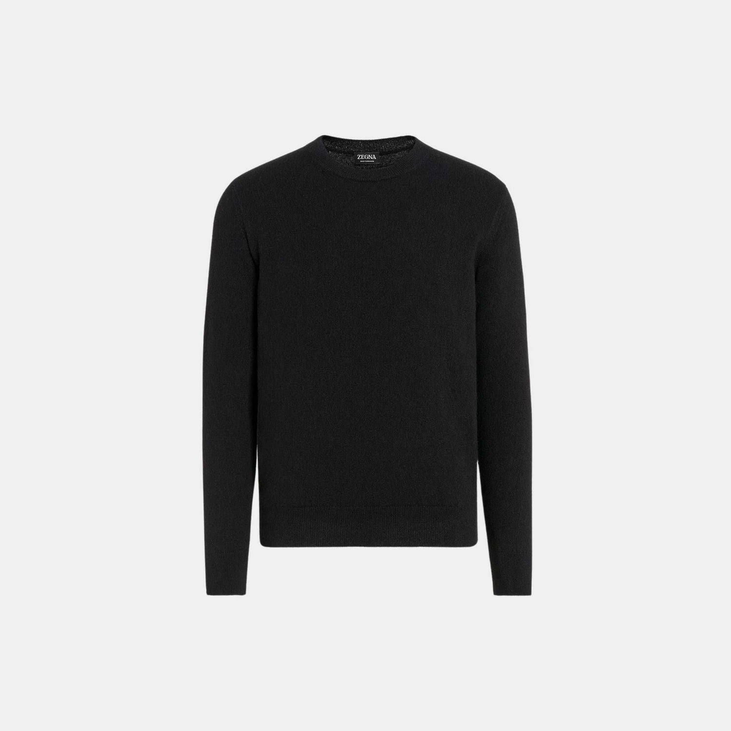 Zegna Oasi Cashmere Crewneck, Black, Front