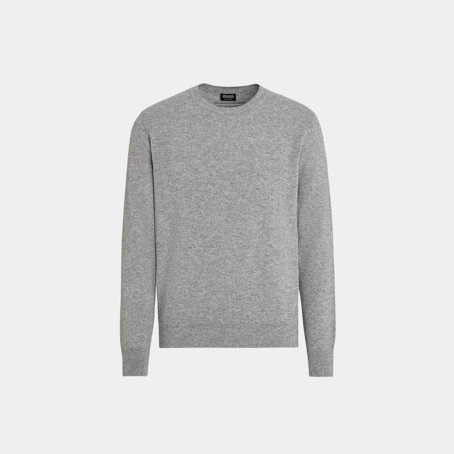 Zegna Oasi Cashmere Crewneck, Grey, Front