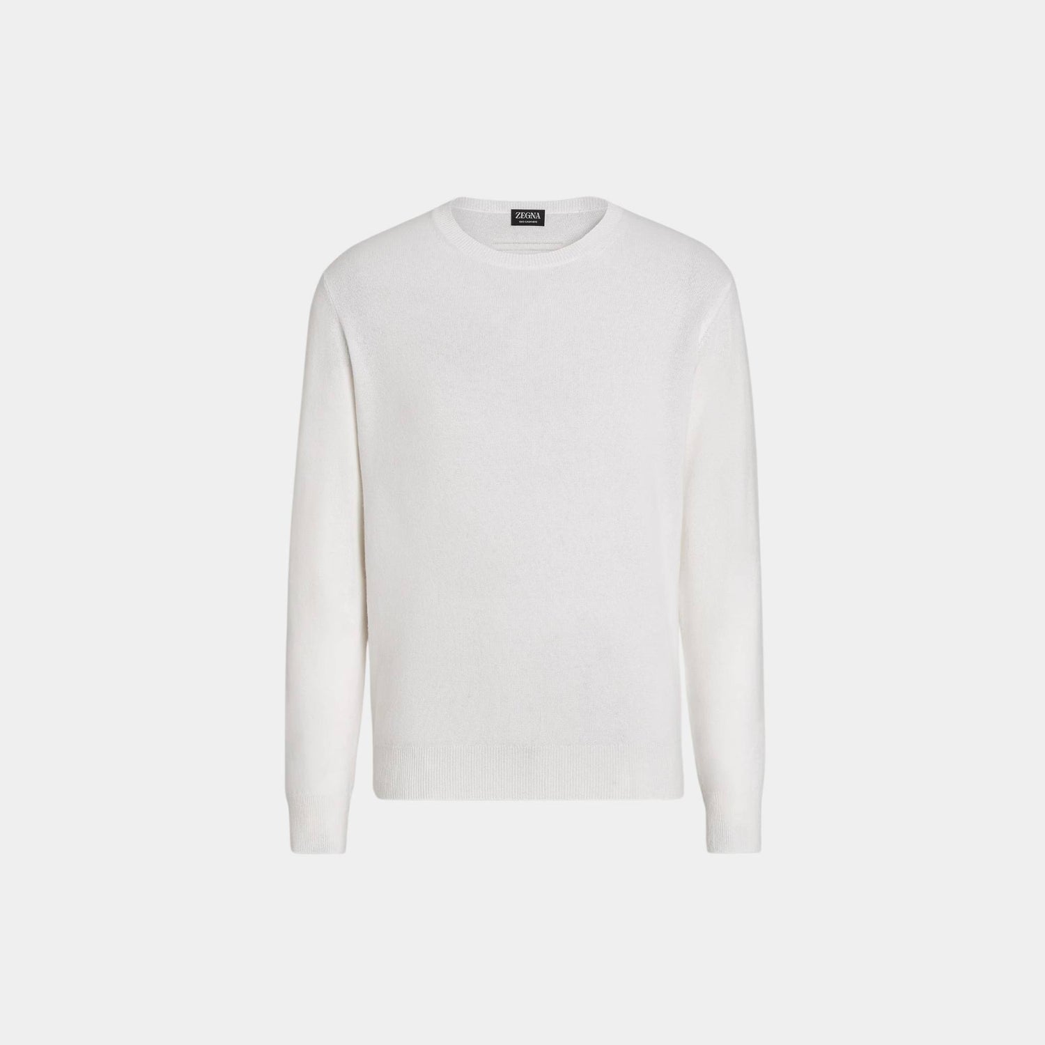 Zegna Oasi Cashmere Crewneck, White, Front