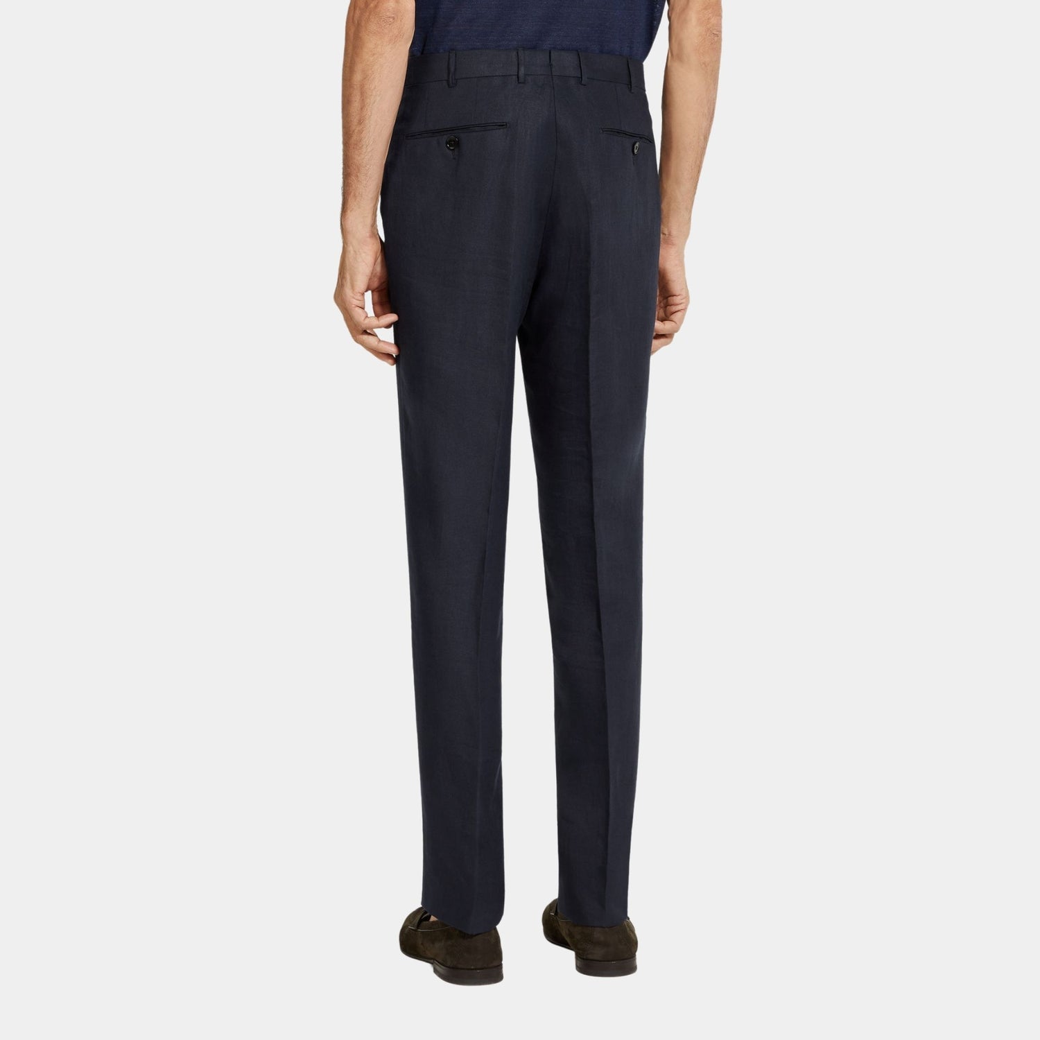 Zegna Oasi Lino Slim Fit Pants in Linen, Back