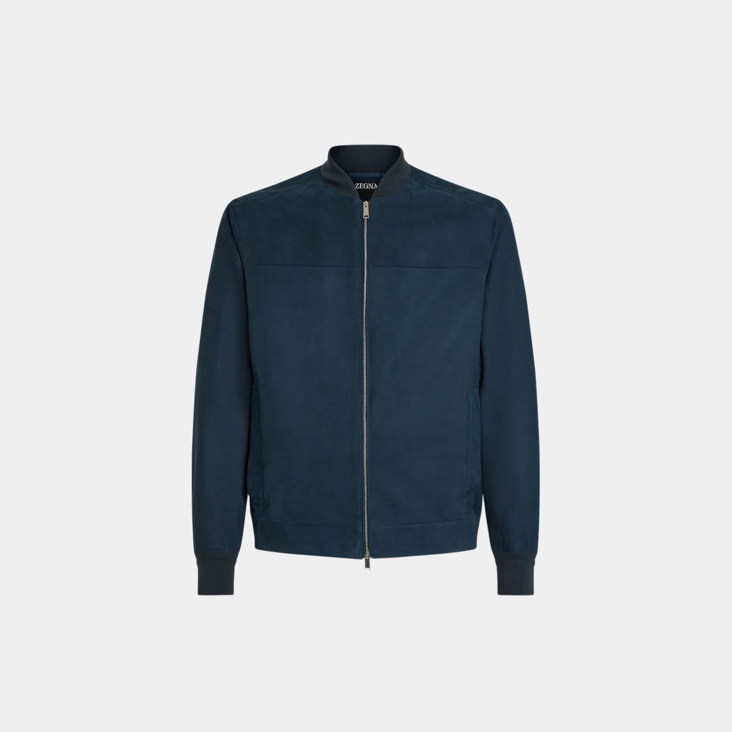 Zegna SECONDSKIN Bomber, Dark Teal Blue, Front