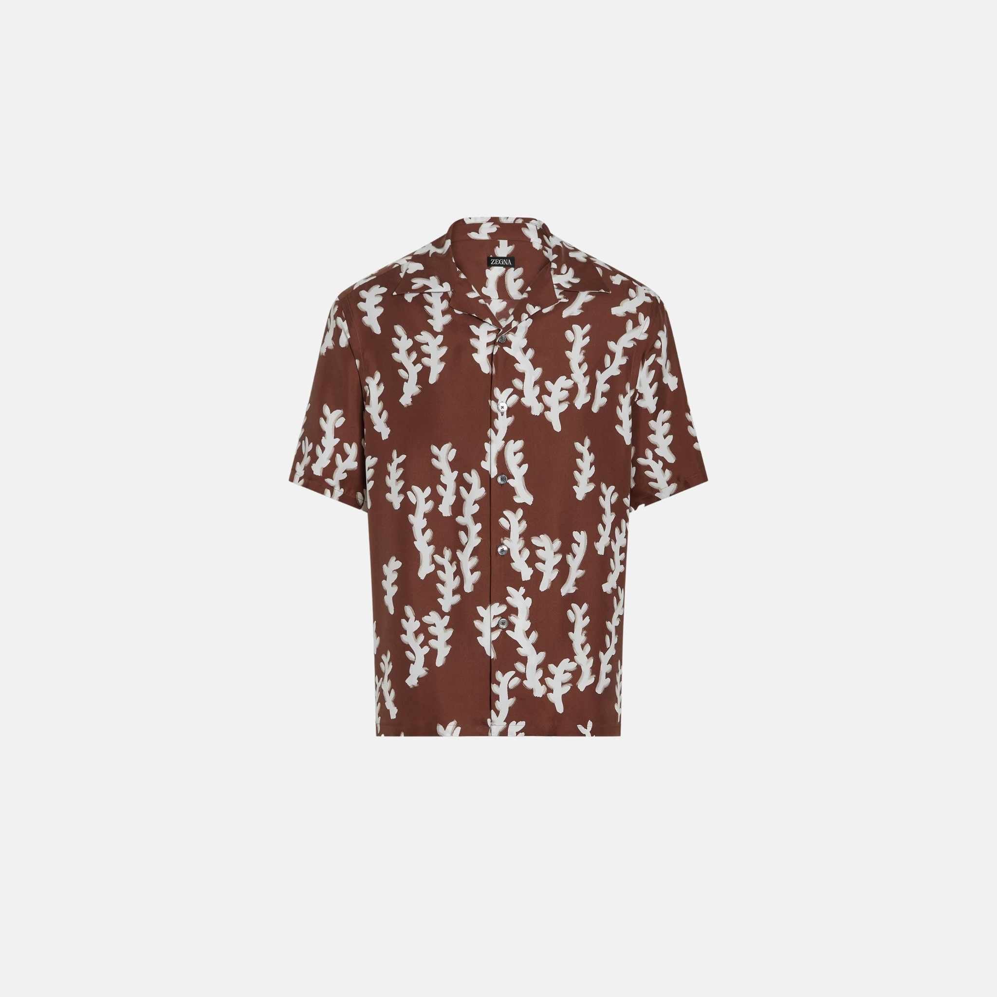 Zegna Silk Shirt, Dark Red