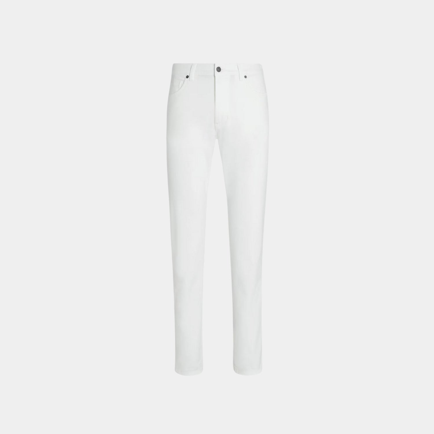 Zegna Stretch Cotton Roccia Jeans, White, Front