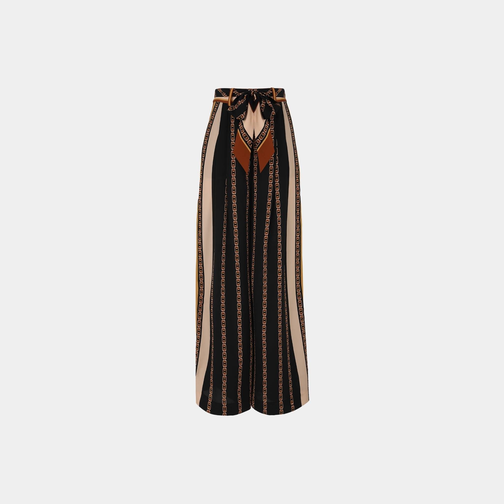 Zimmermann Belted Wide Leg Pants, Blackl, Front