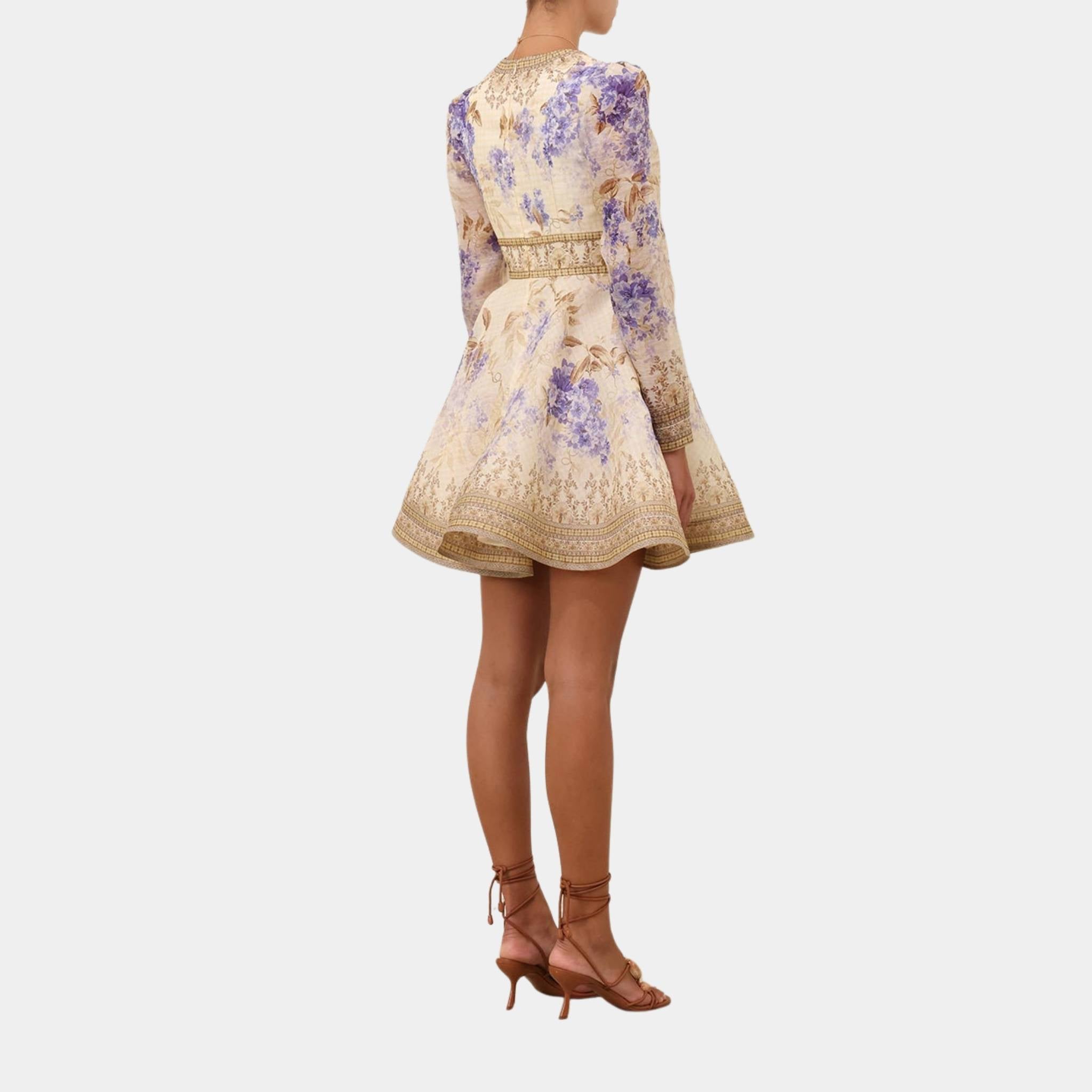 Zimmermann Dawning Plunge Mini Dress, Model, Back