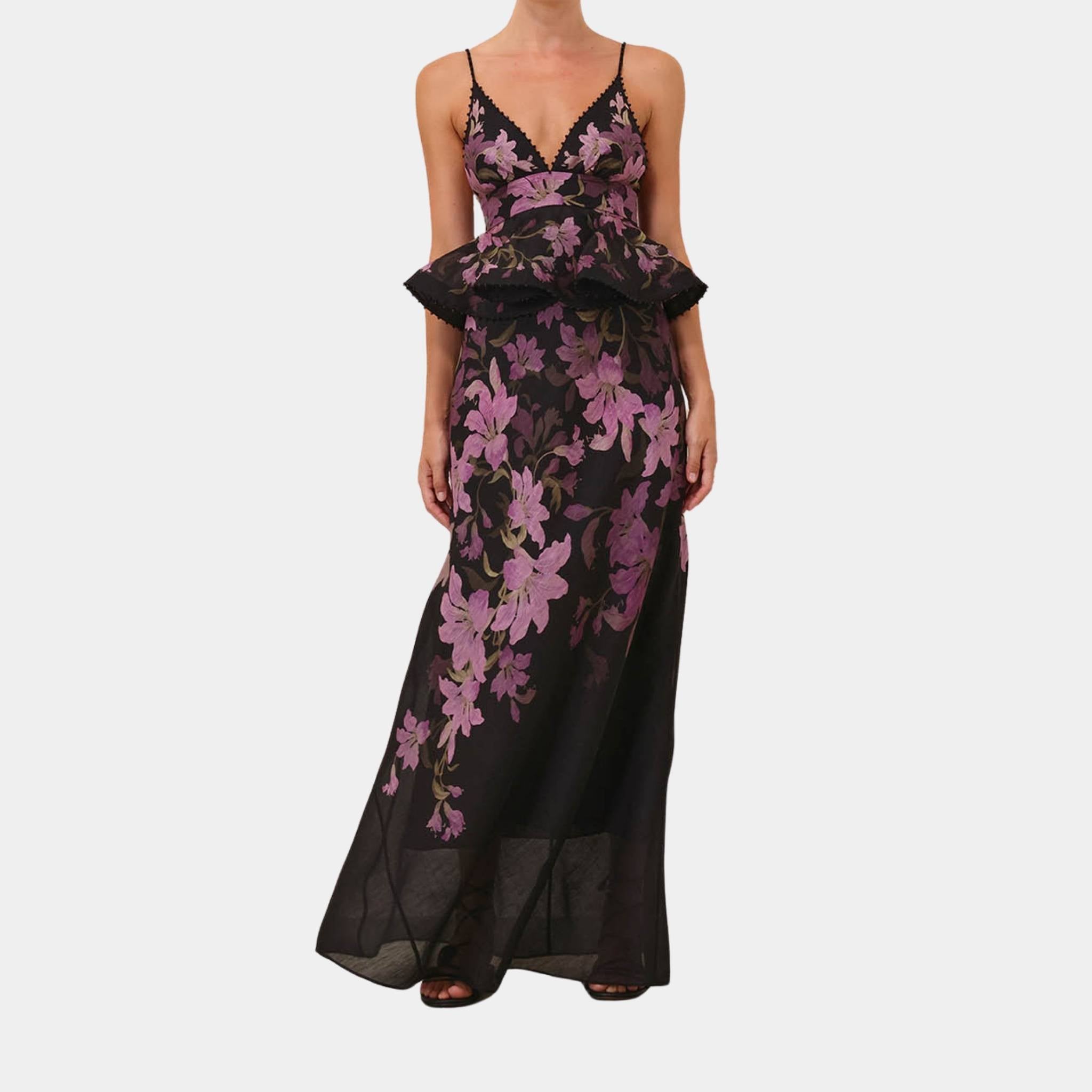 Zimmermann Dawning Ruffle Slip Dress, Model, Front