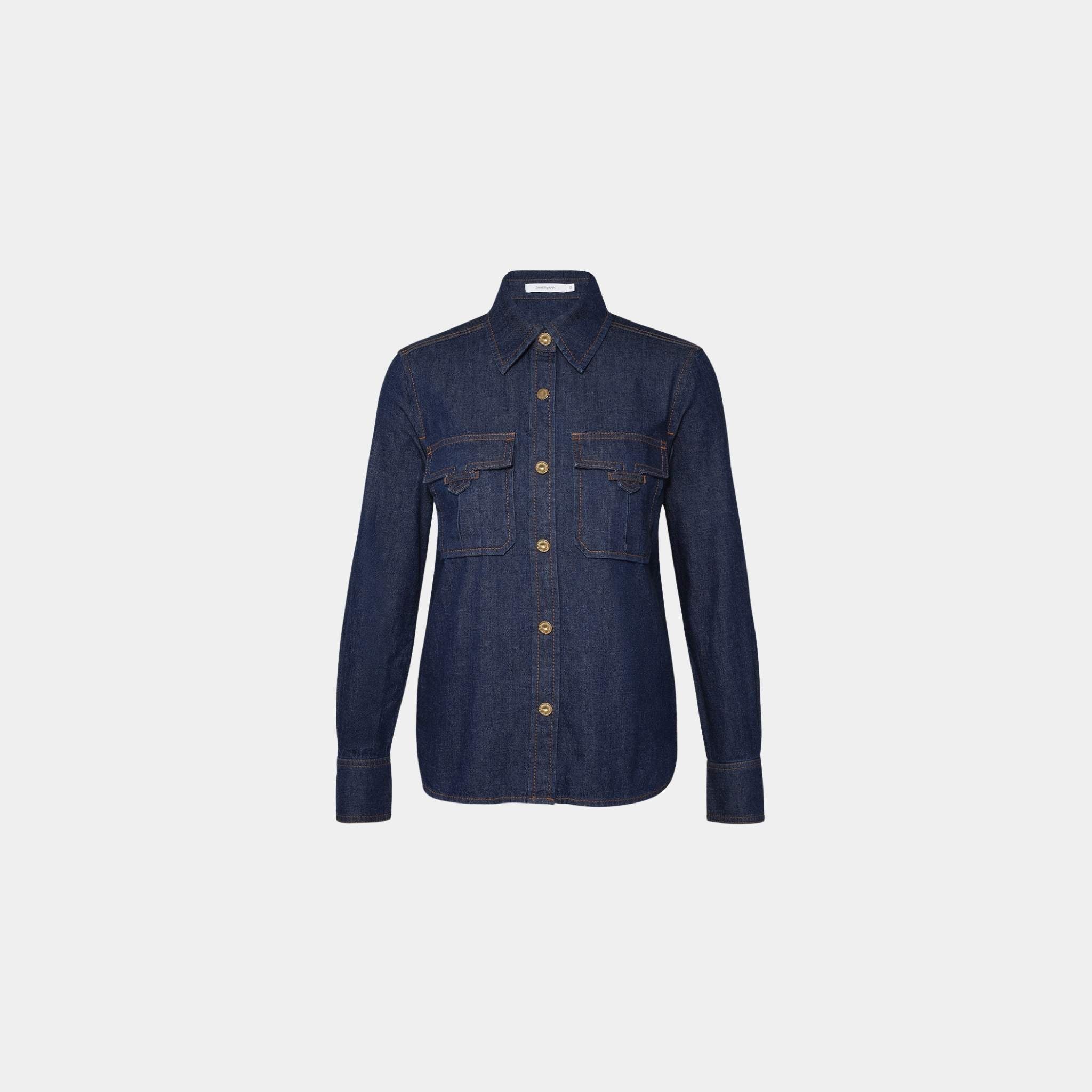Zimmermann Fitted Denim Shirt, Front