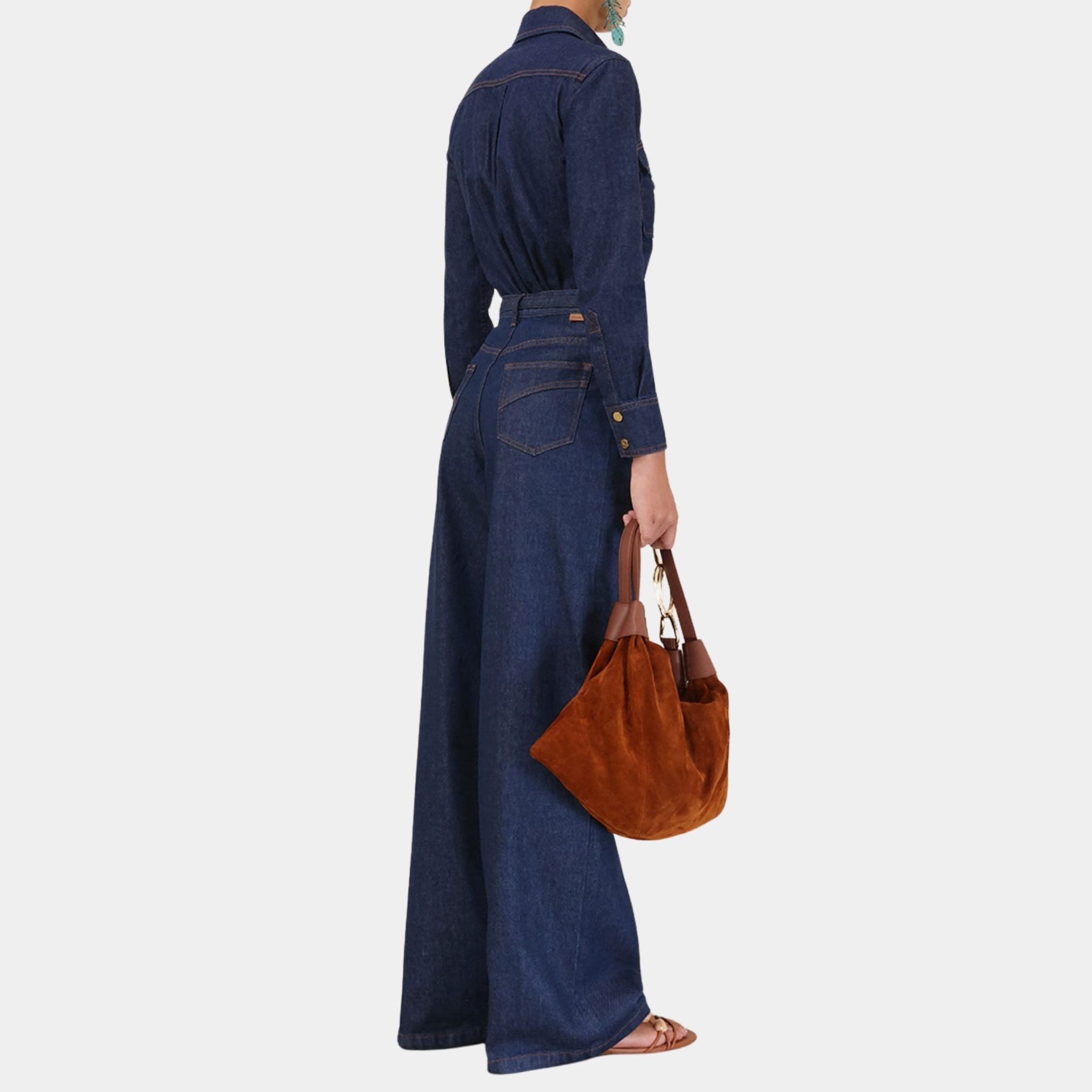 Zimmermann Fitted Denim Shirt, Model, Back
